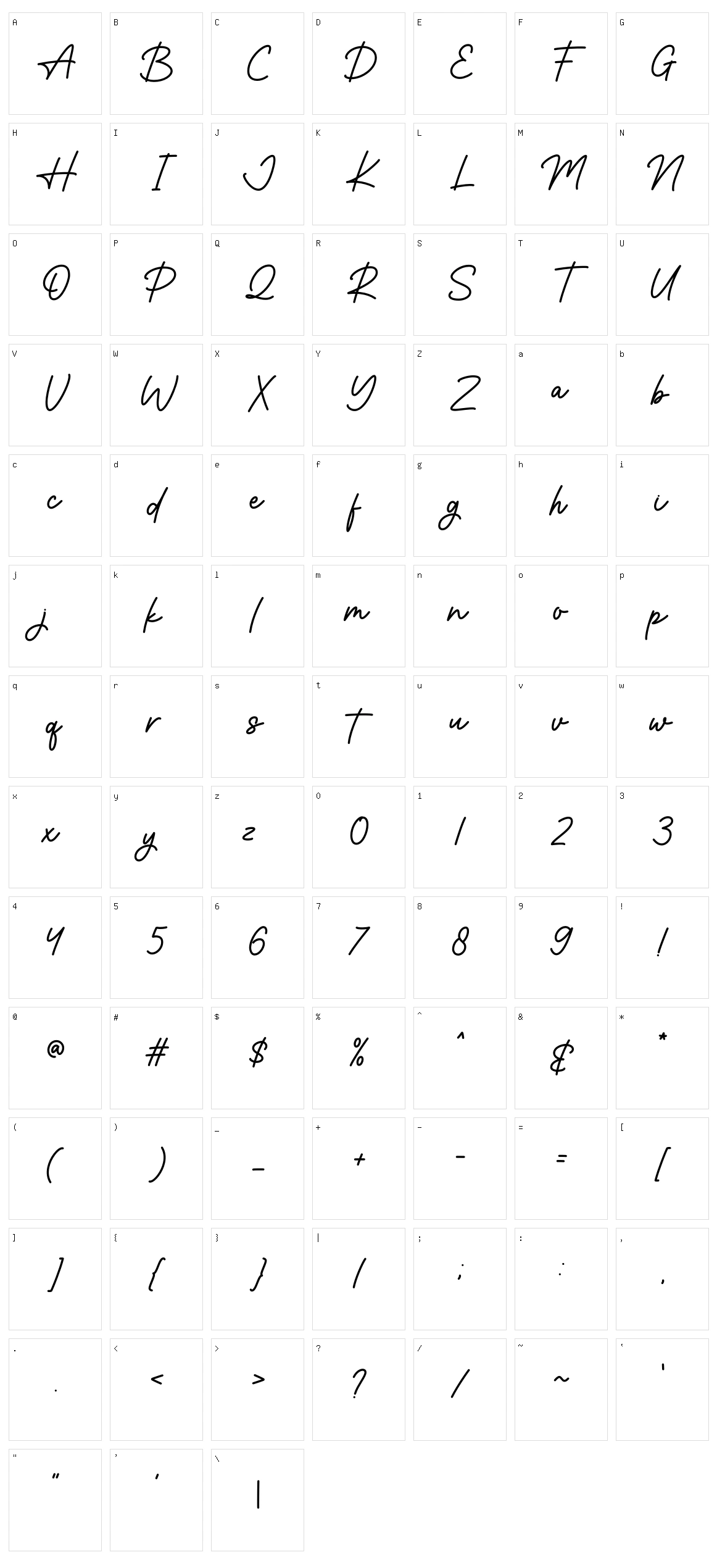 Renika Character Set