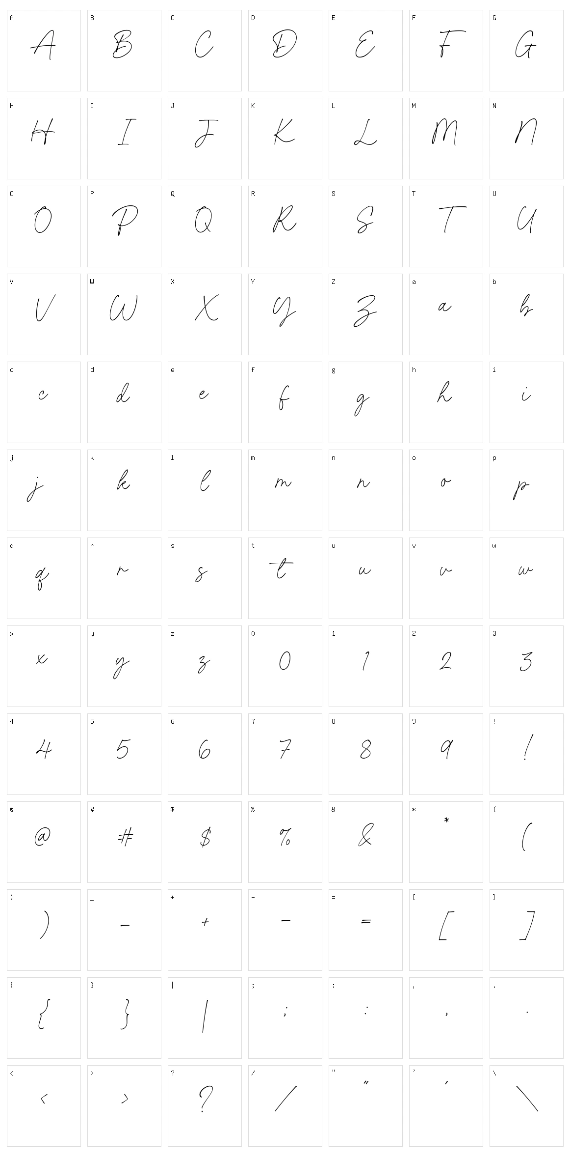Requista Character Set