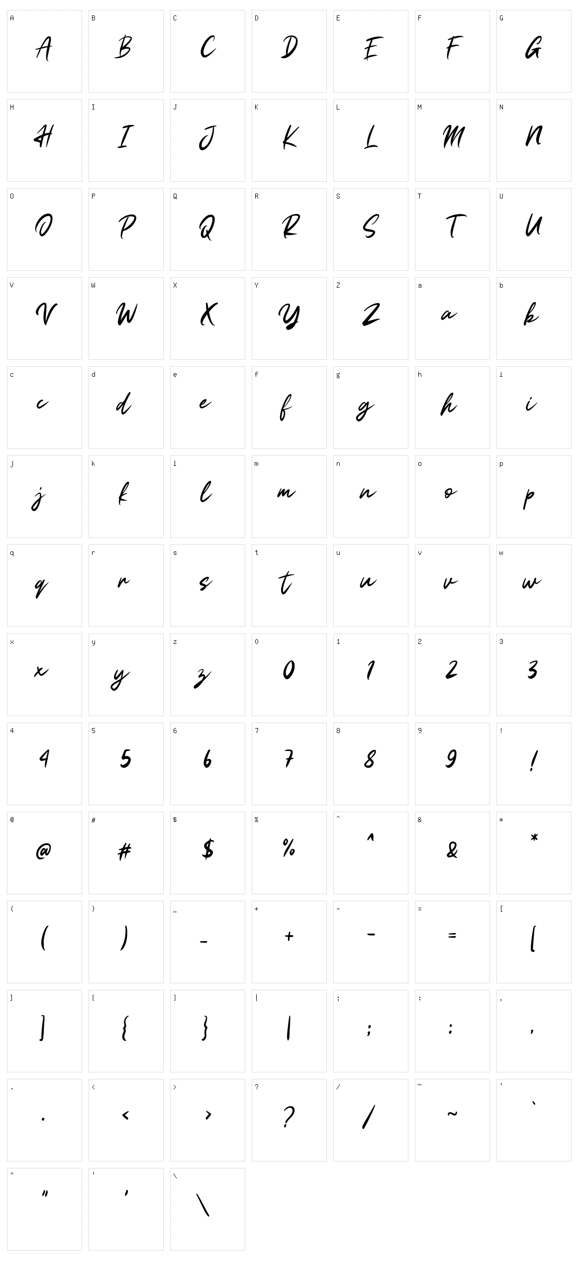 Resitta Character Set