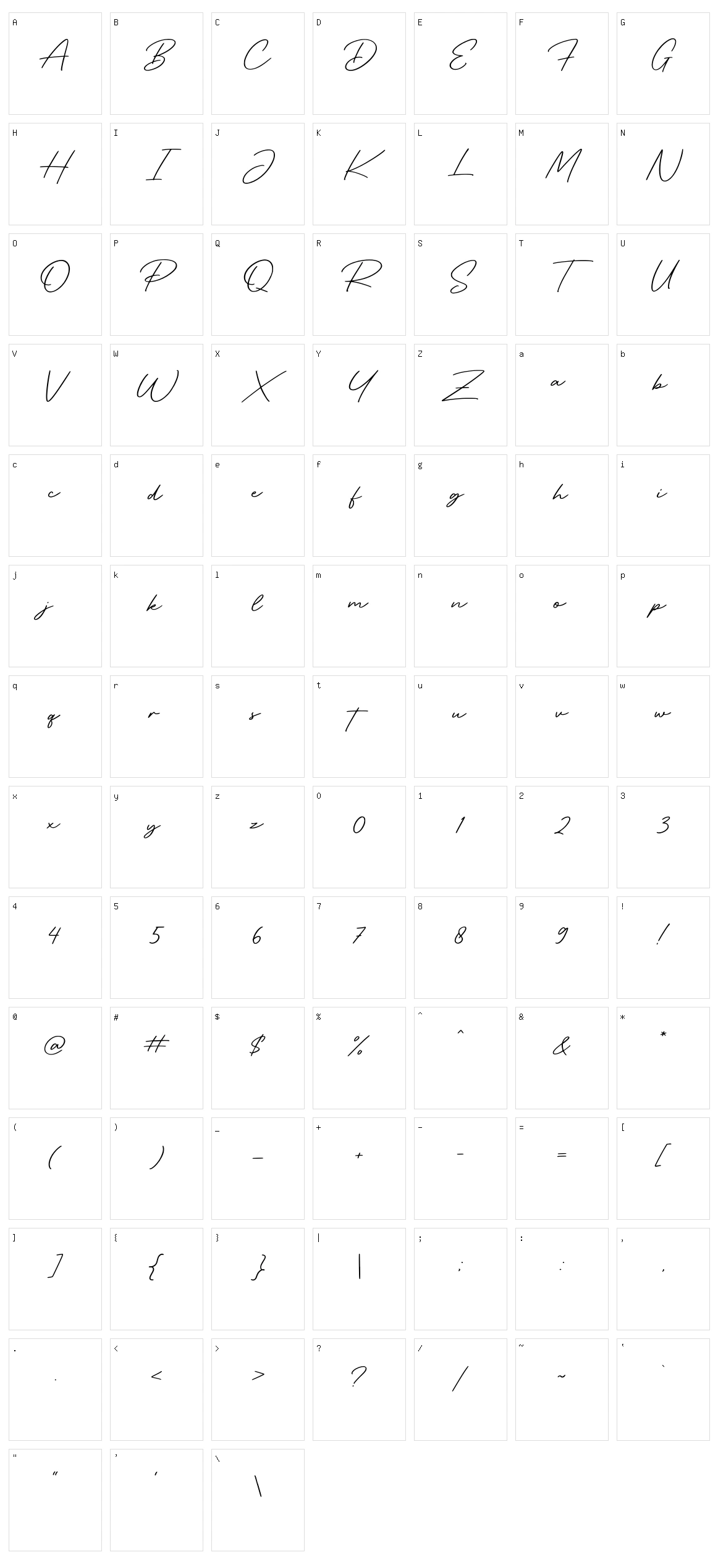 Retro Signature Character Set