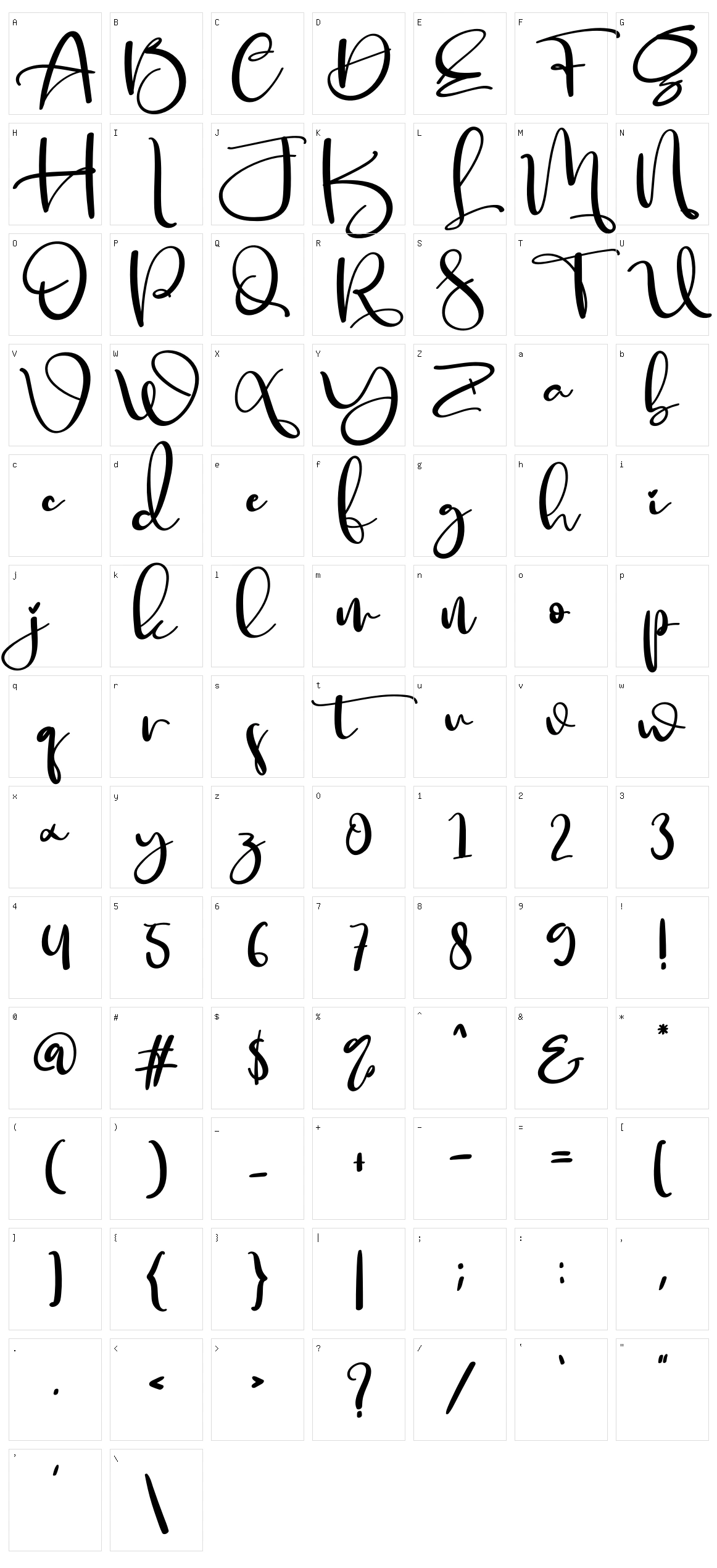 Retroline Character Set