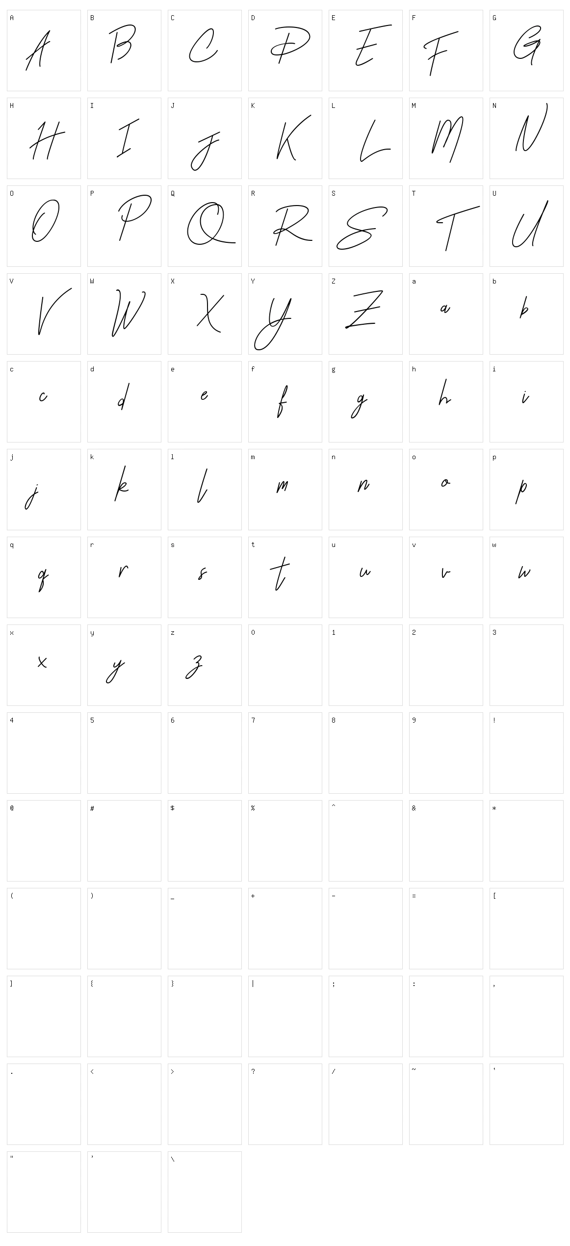 Rhesmanisa Character Set