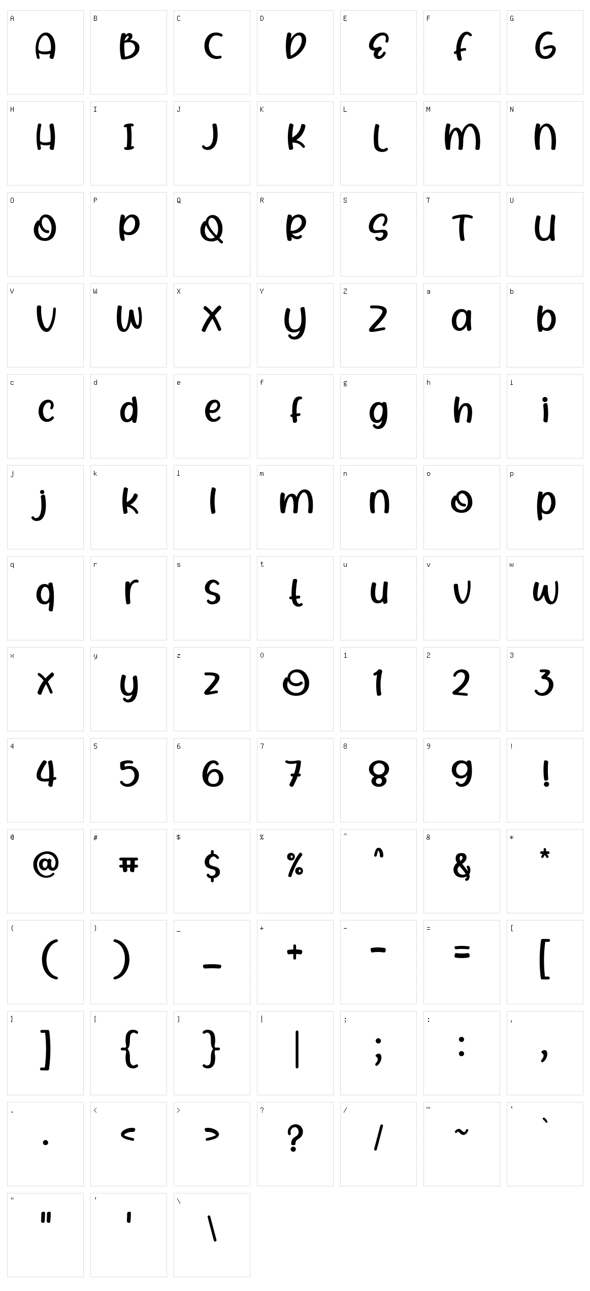 Rhigen Character Set