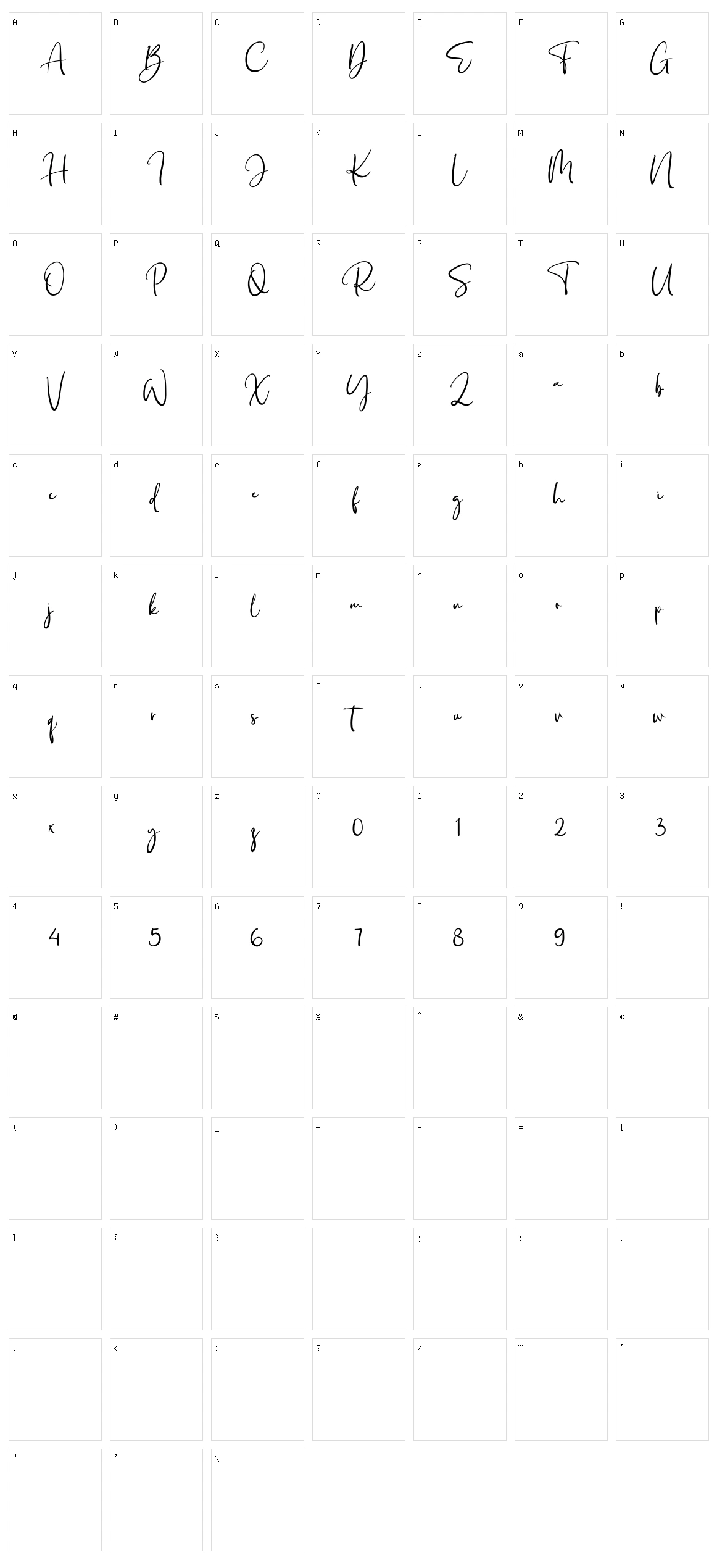 Rhodium Character Set