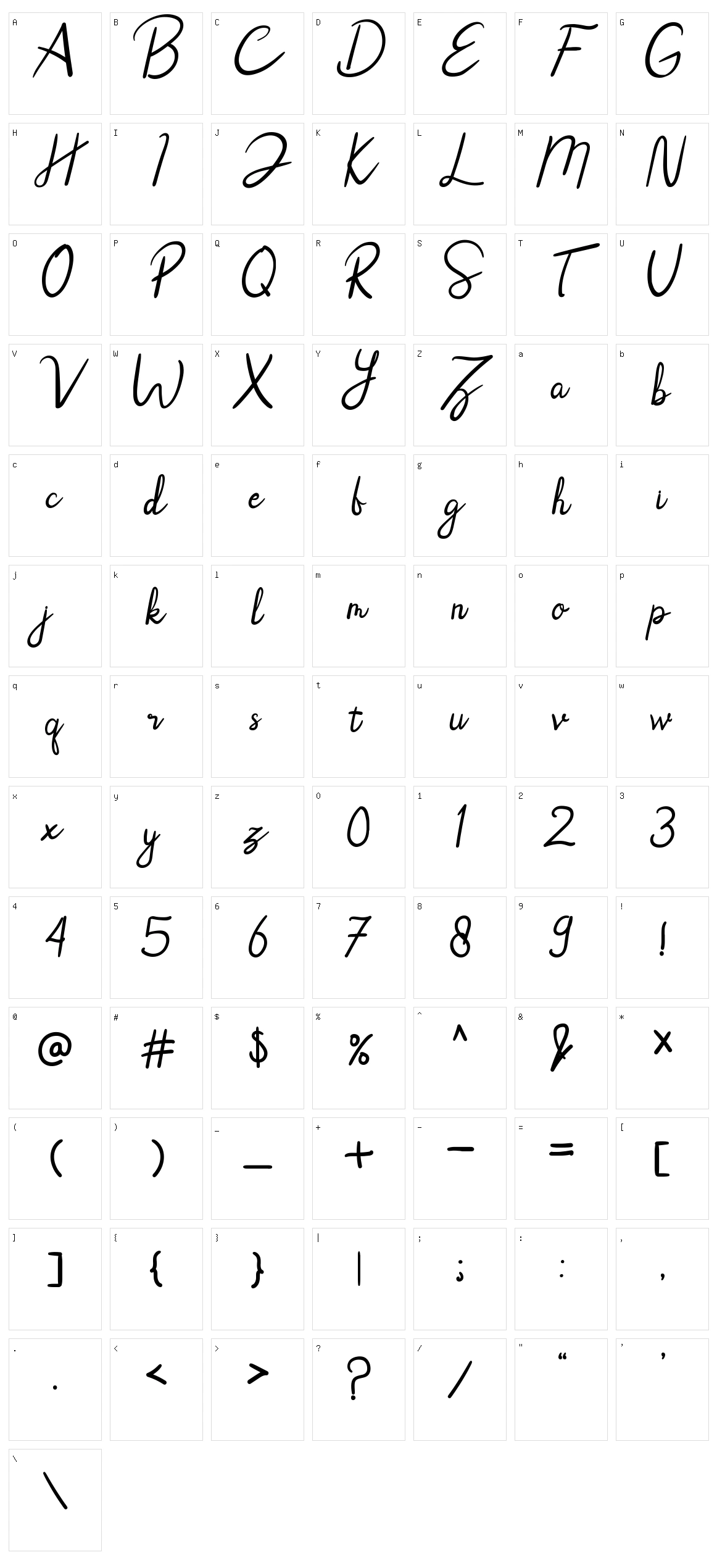 Rhoselinna Character Set