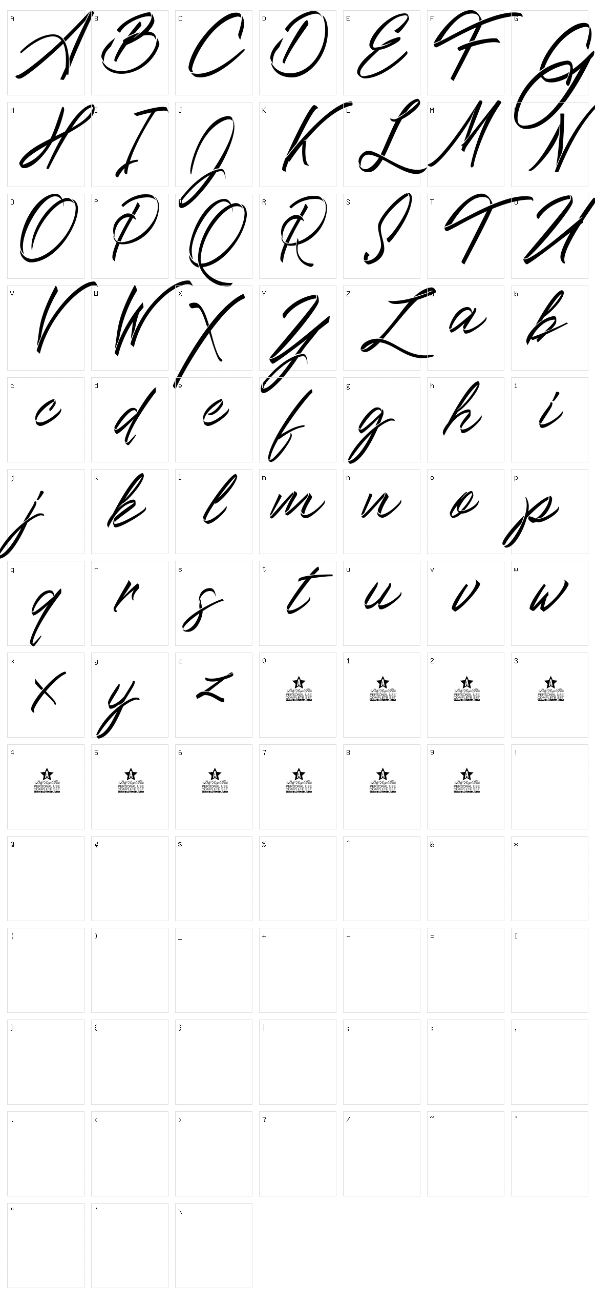 Ribbons in the wind Character Set