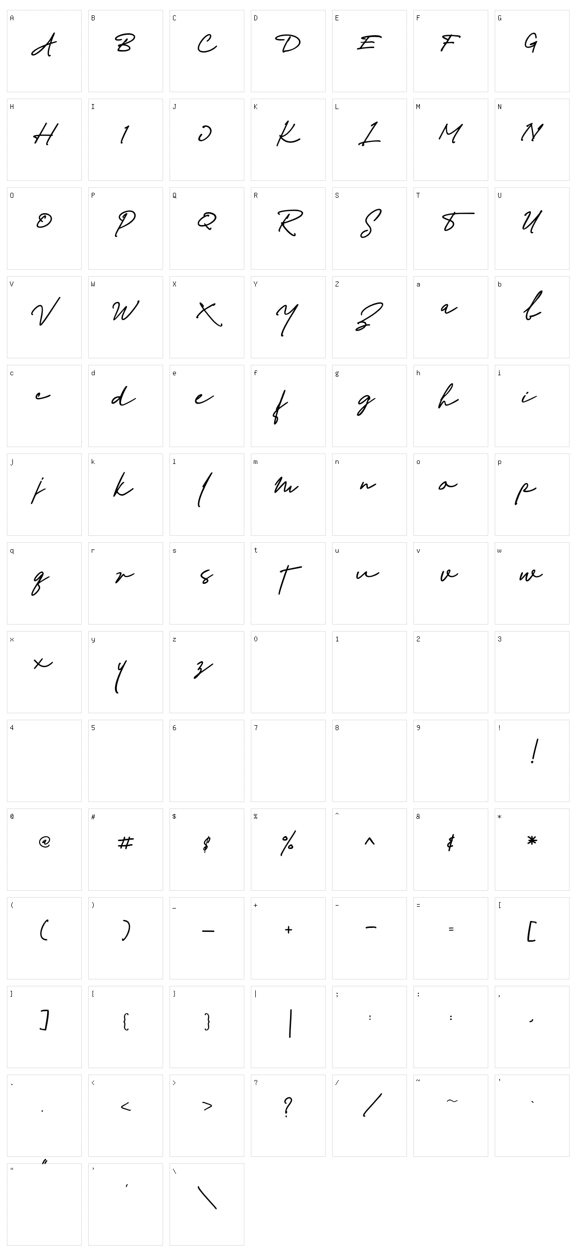 Richland Character Set