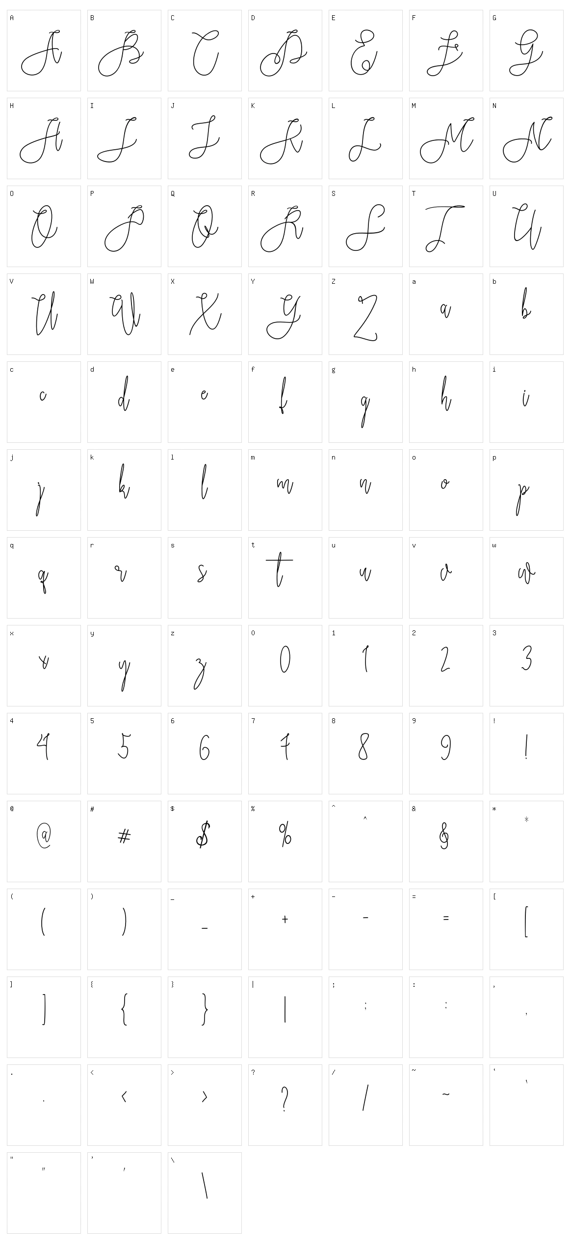 Rieesflomeo Character Set