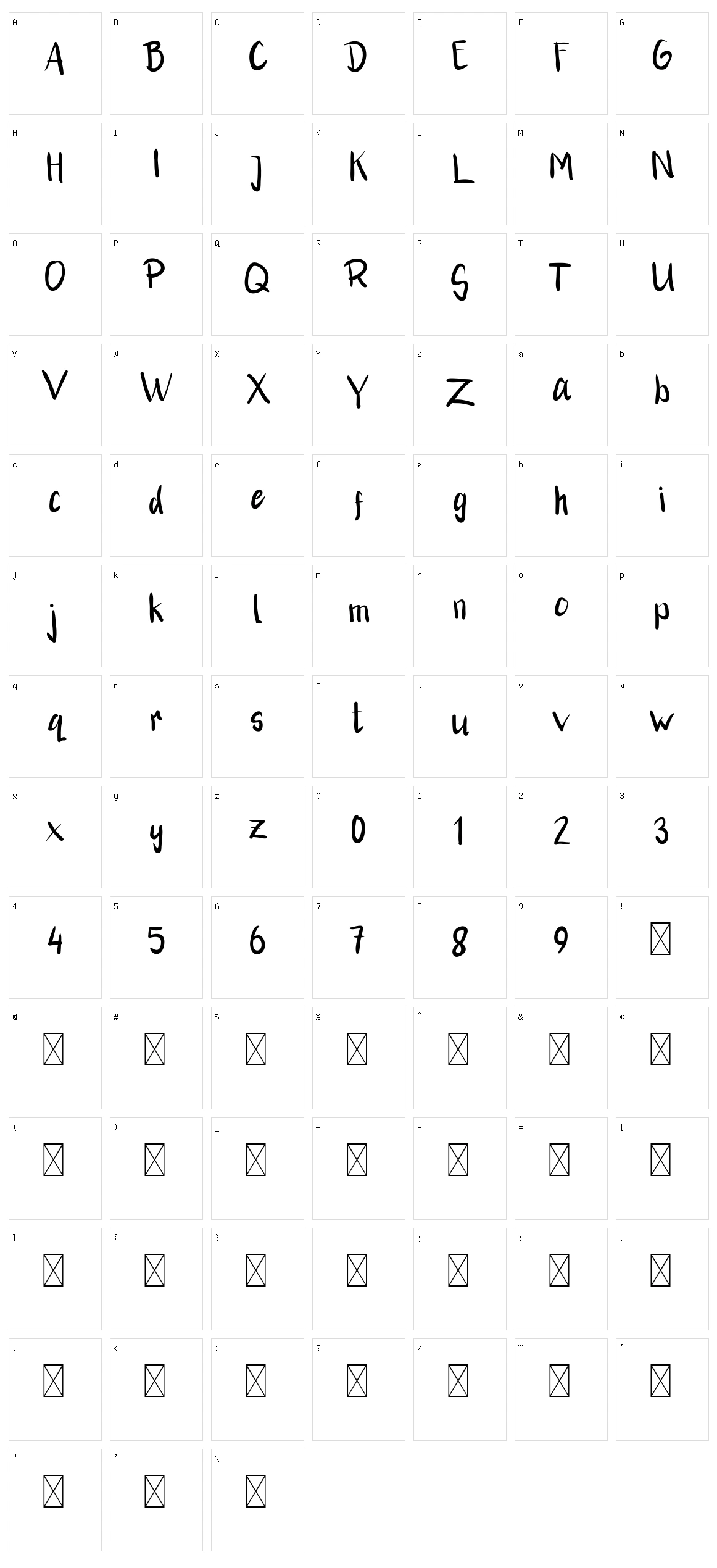 Rikhal Fancy Character Set