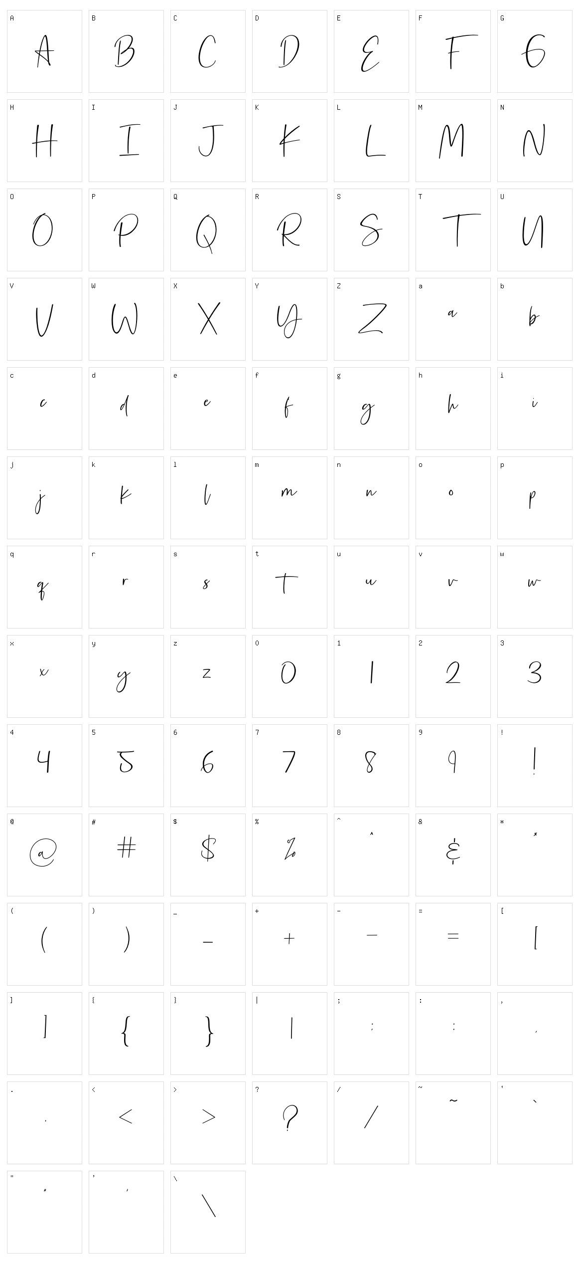 Rilistered Character Set