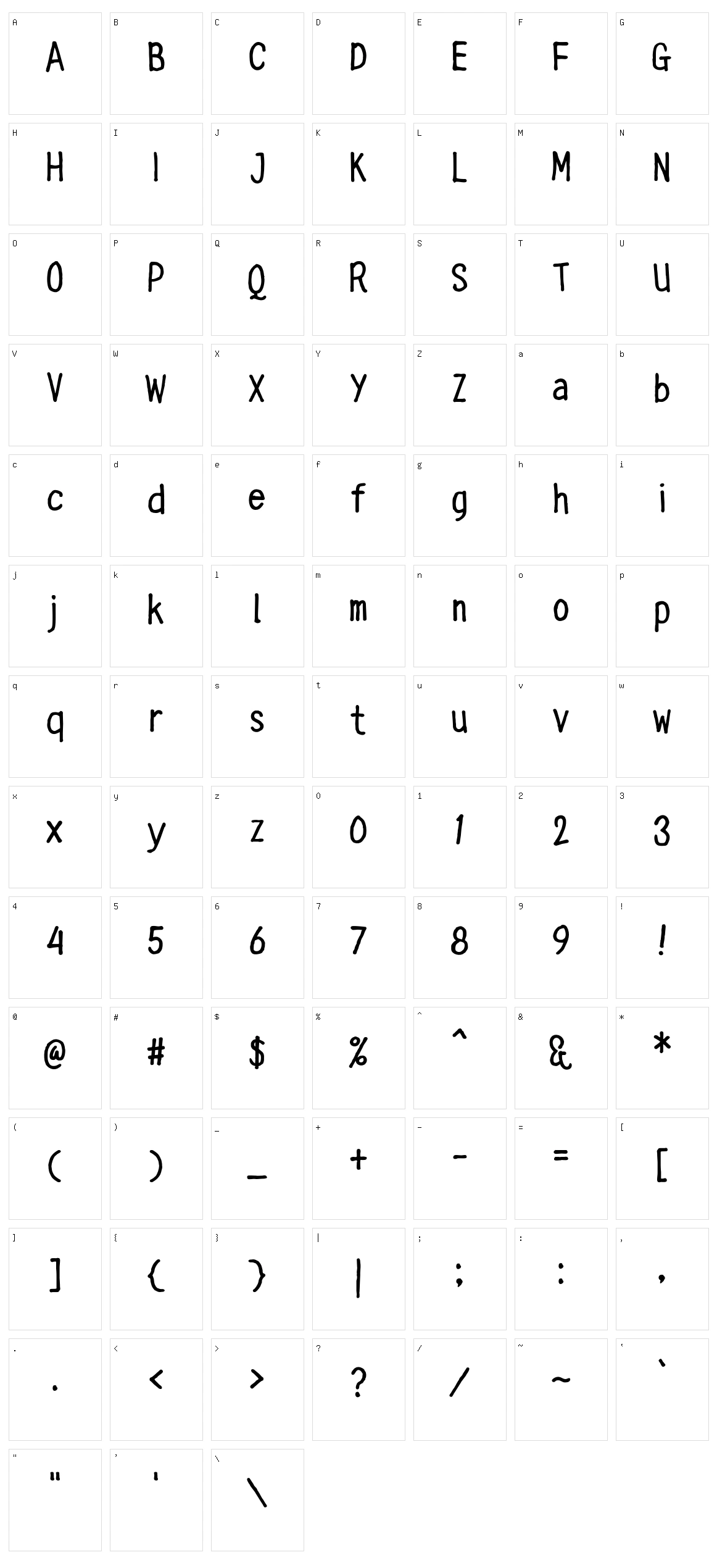 Ringtown Character Set