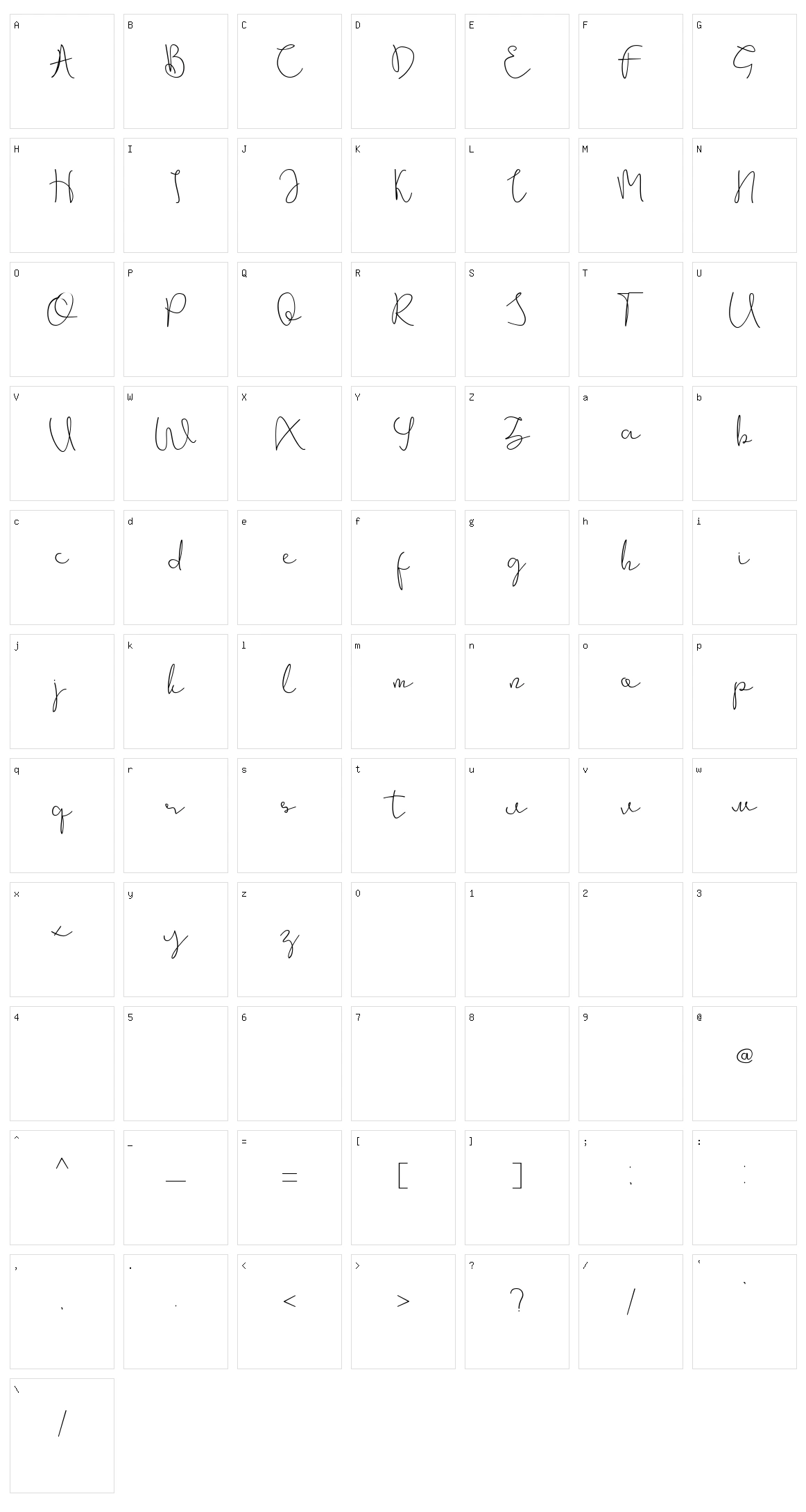 Rinjane Character Set