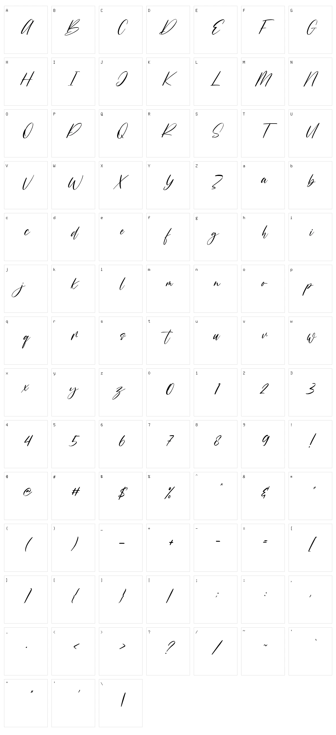 Rissyetta Character Set