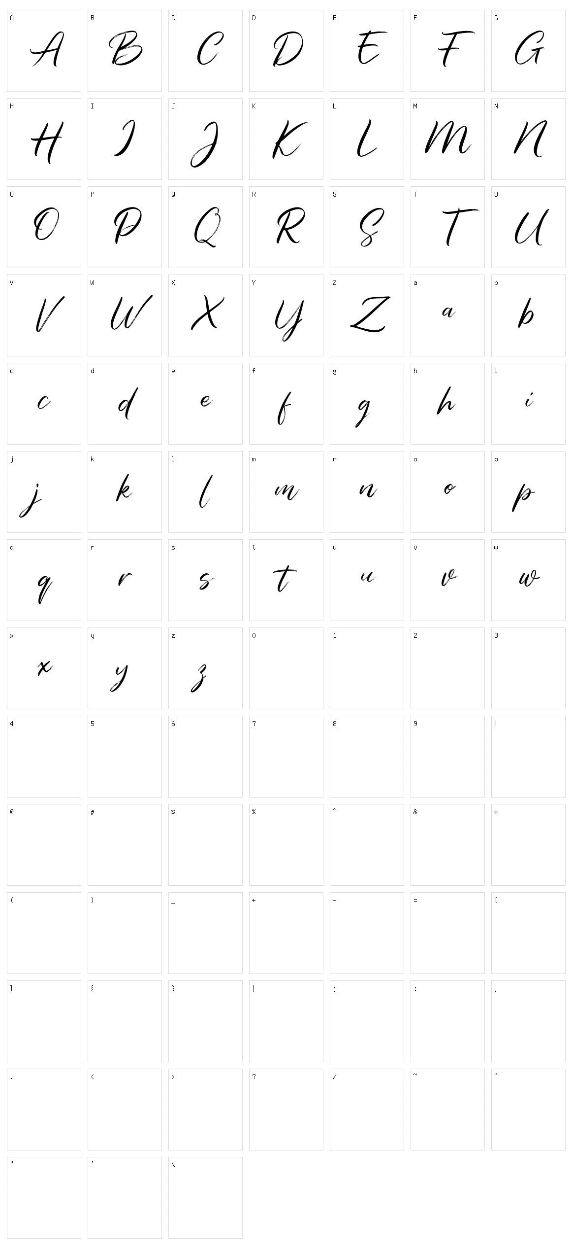Rockaths Character Set