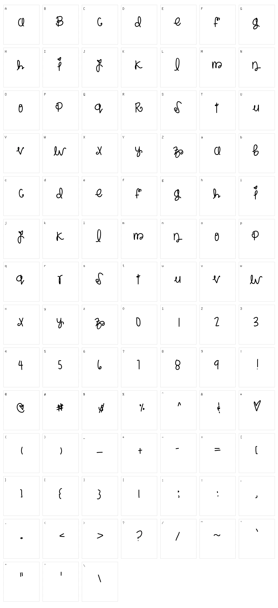 Rockberry Character Set