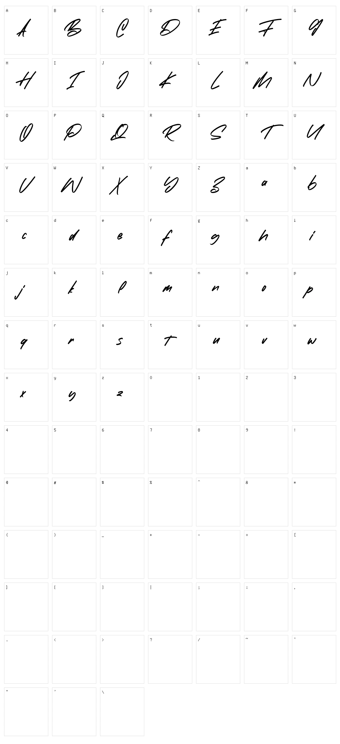 Rockerby Character Set