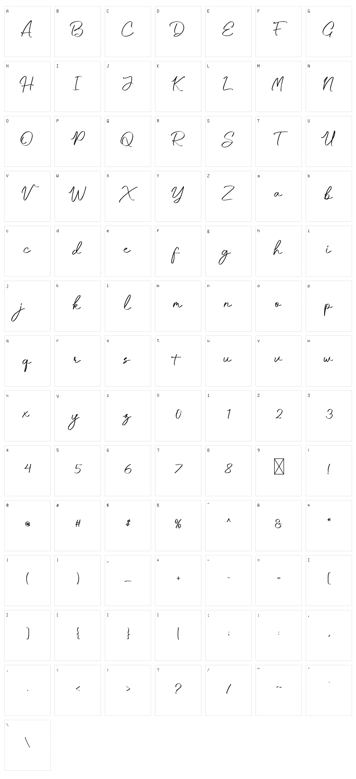 Rocketto Character Set
