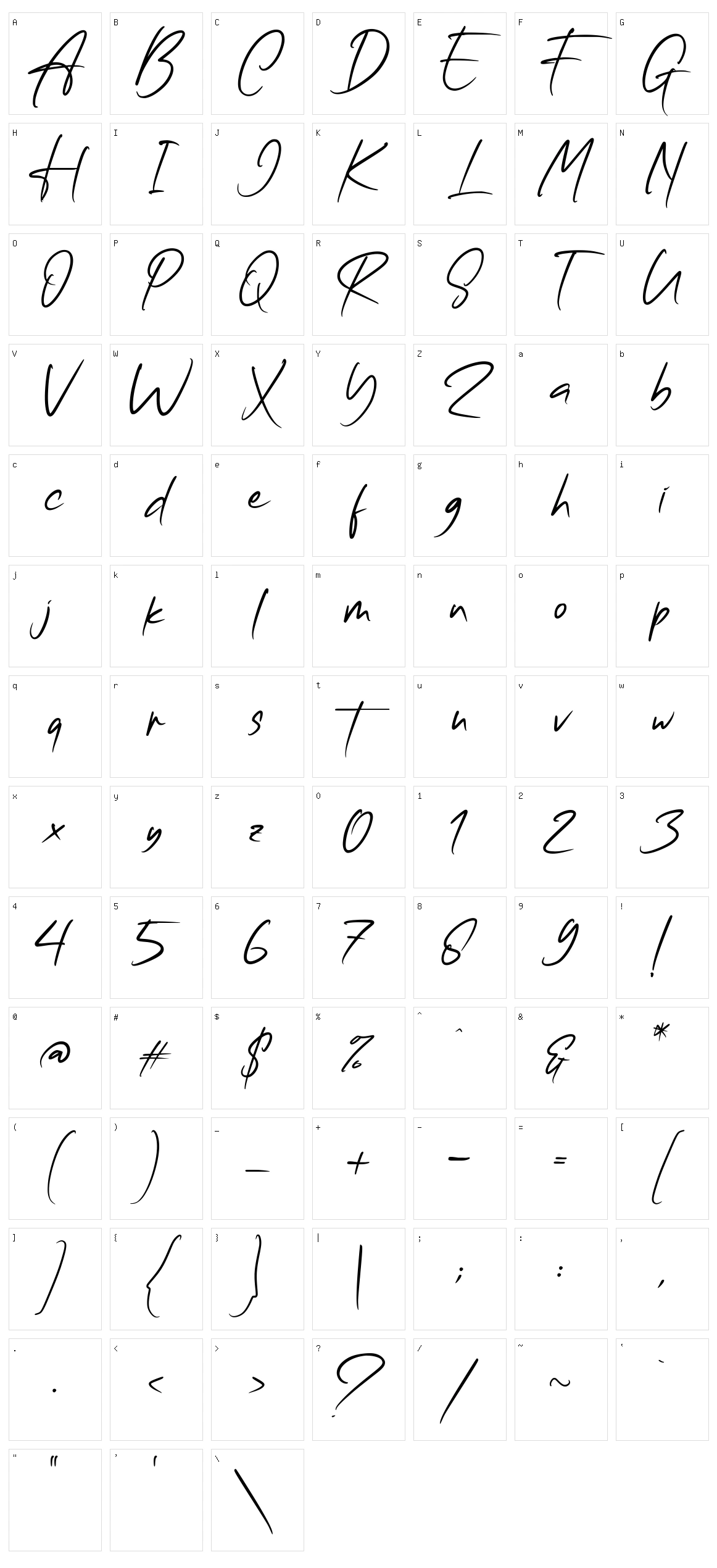 Rockhand Character Set