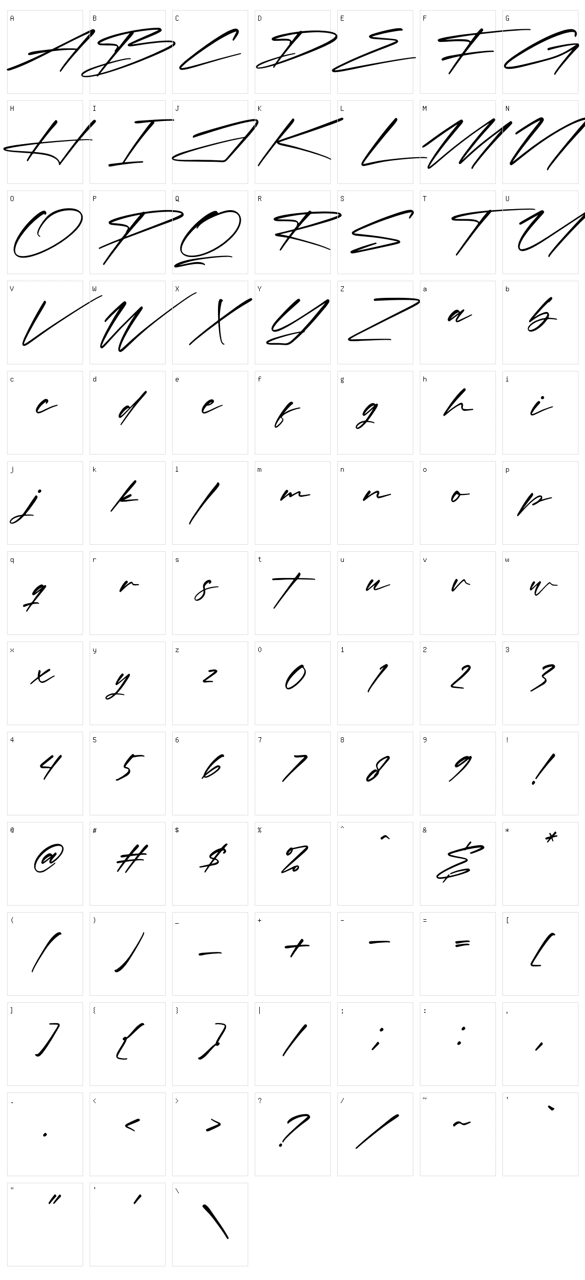 Rockidate Character Set