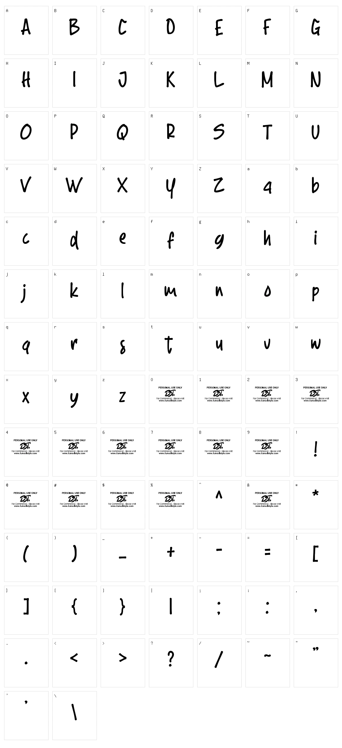 Rofland Character Set
