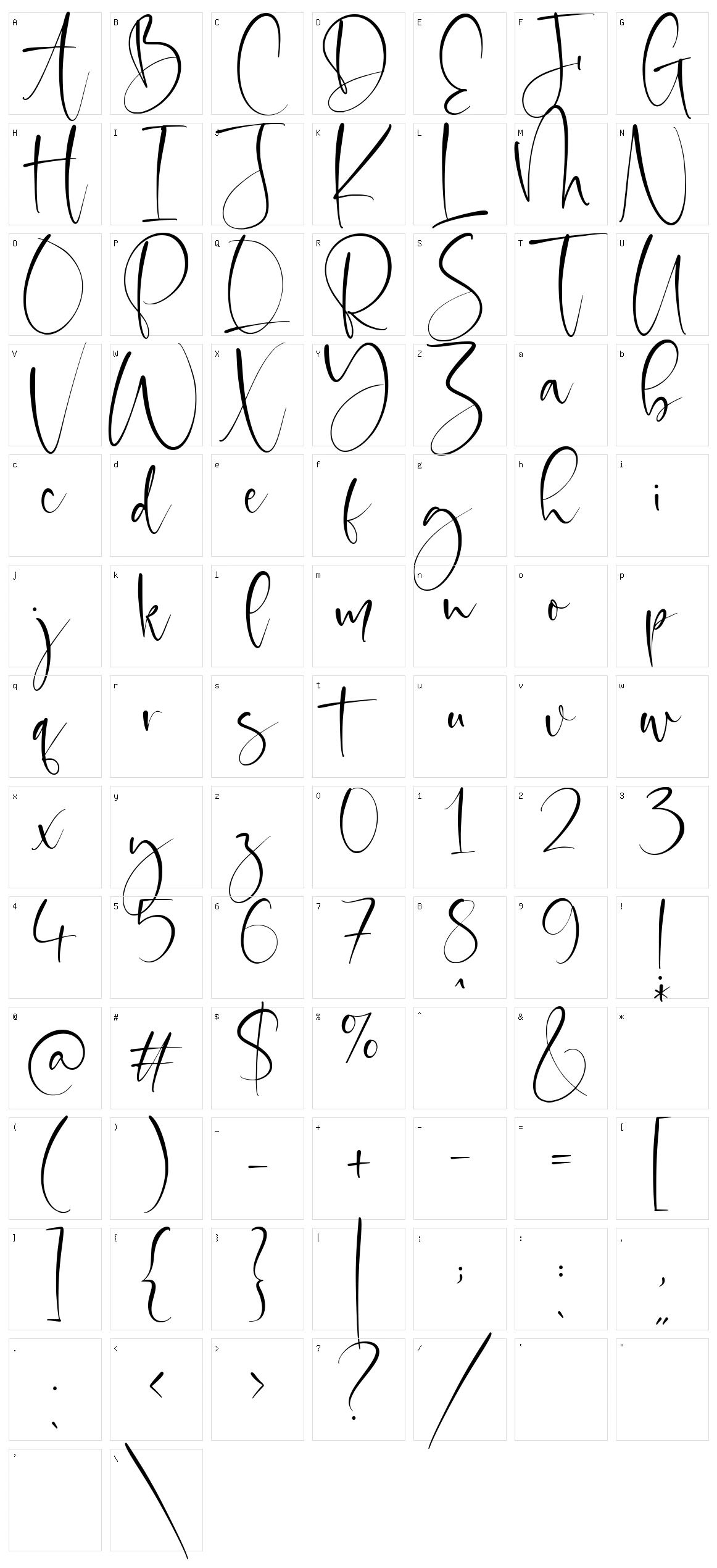 Rolasand Character Set