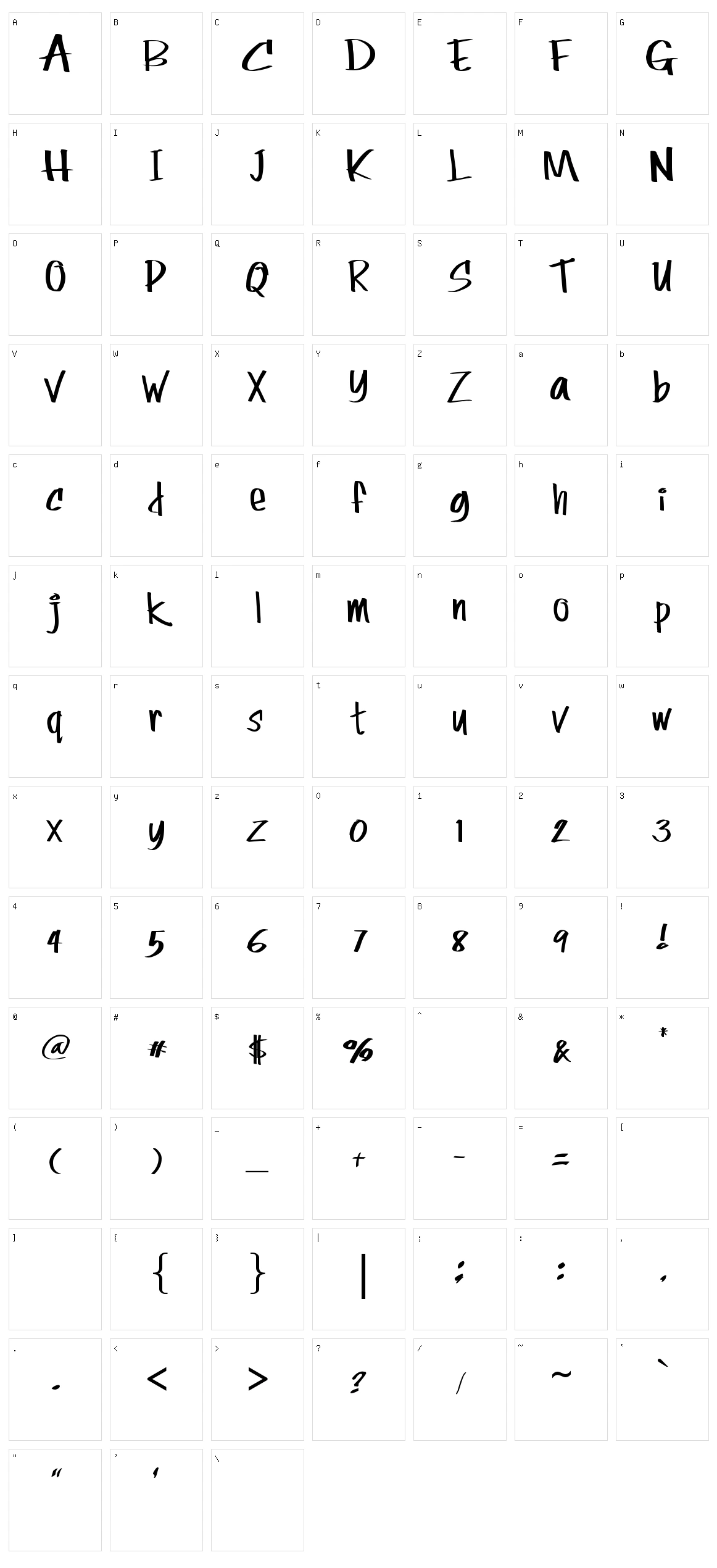 Rolina Character Set