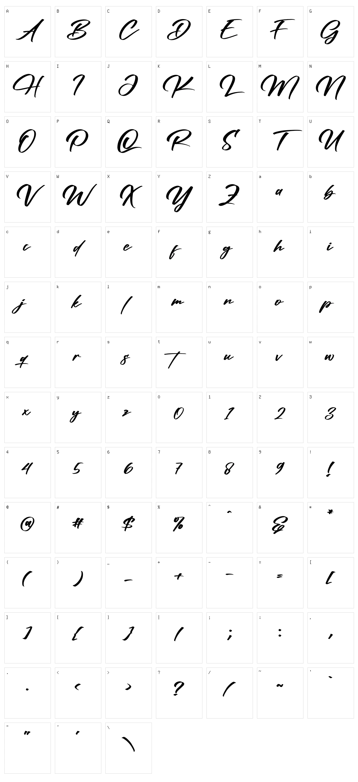 Ronsttom Dollast Character Set