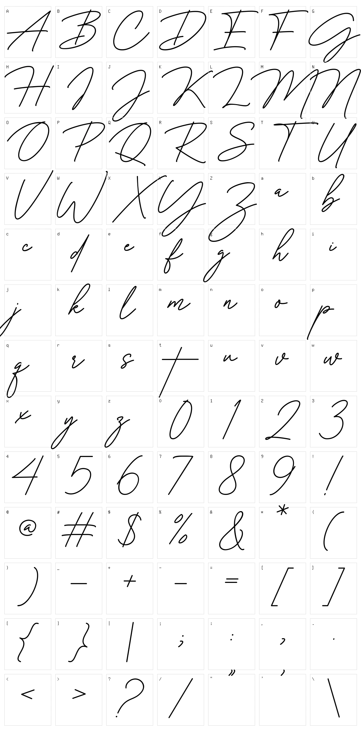 Rosalinda Signature Character Set