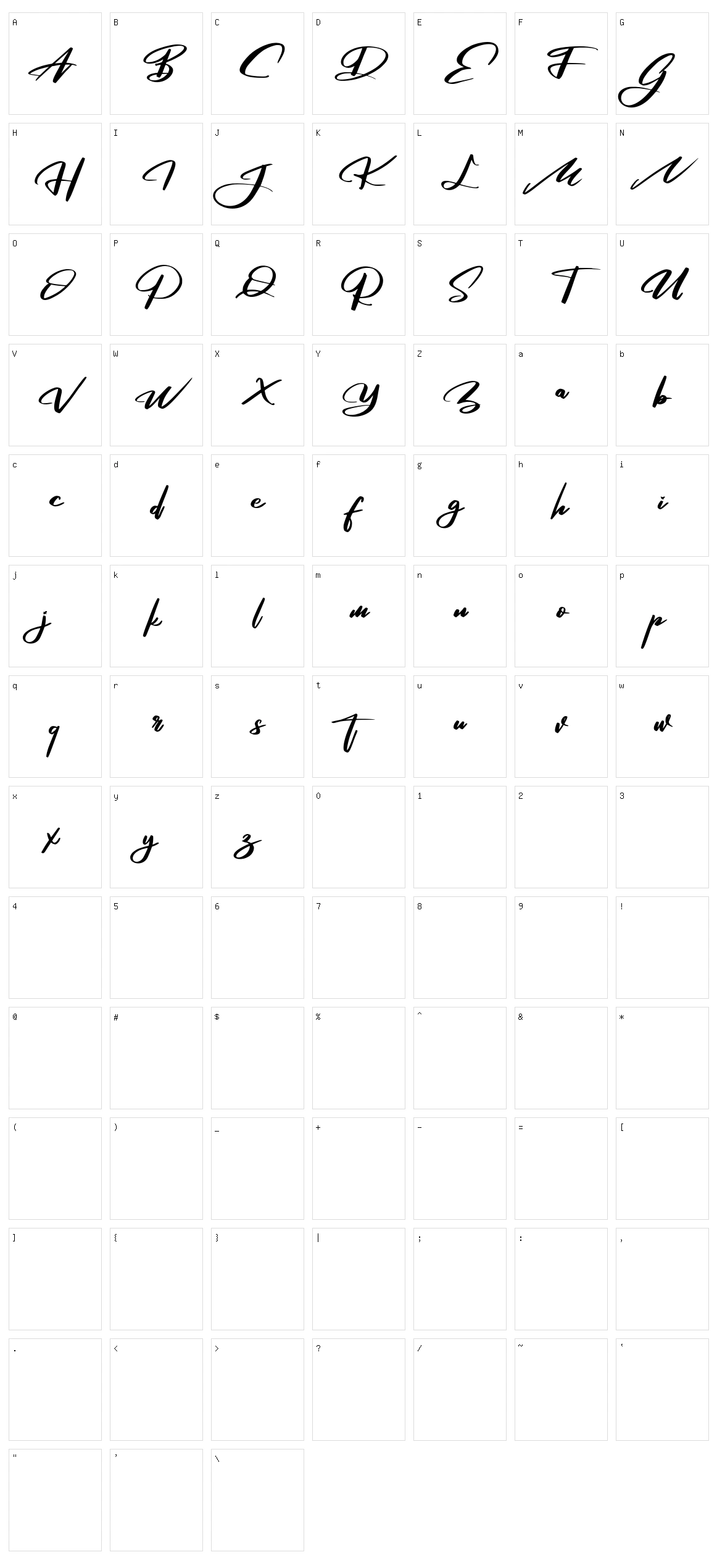 Rosega Character Set