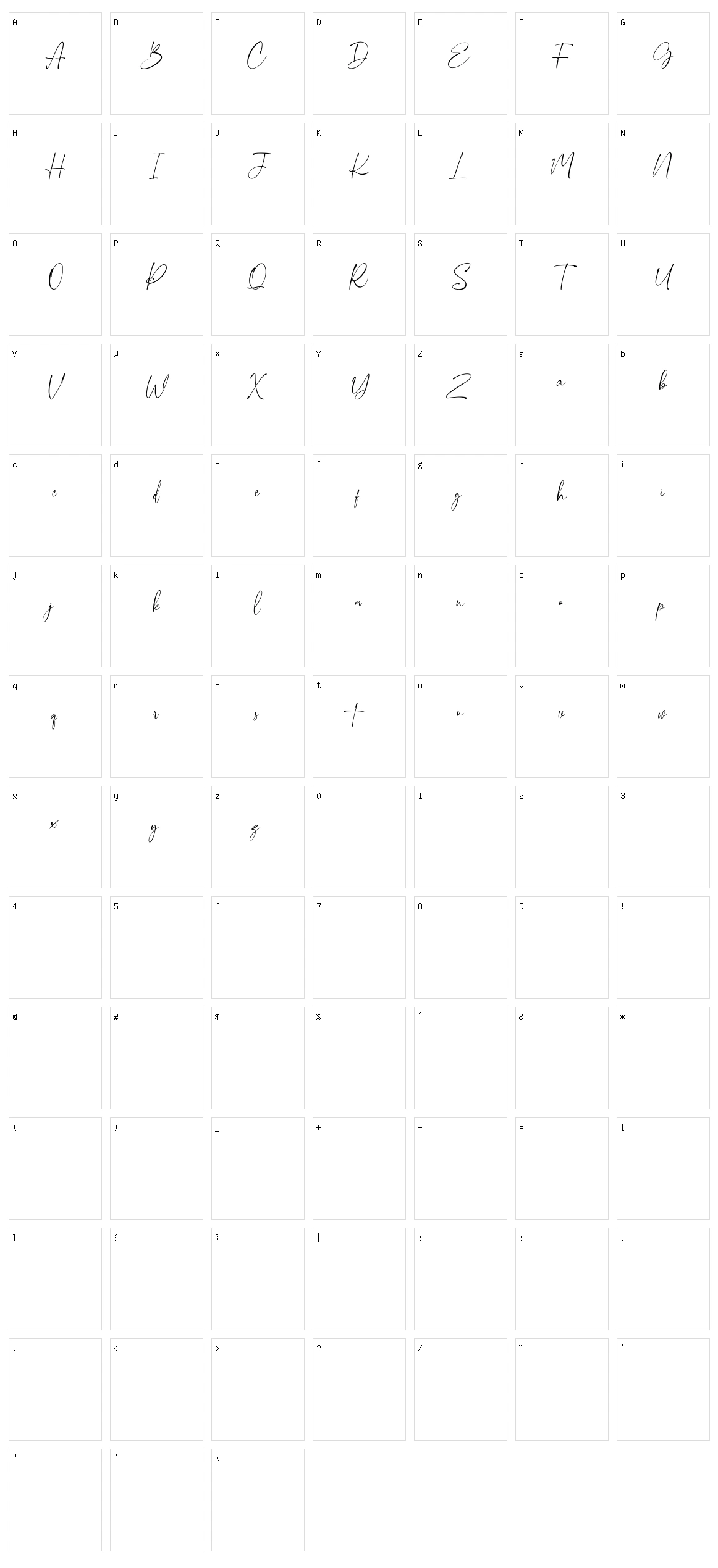 Roselites Character Set