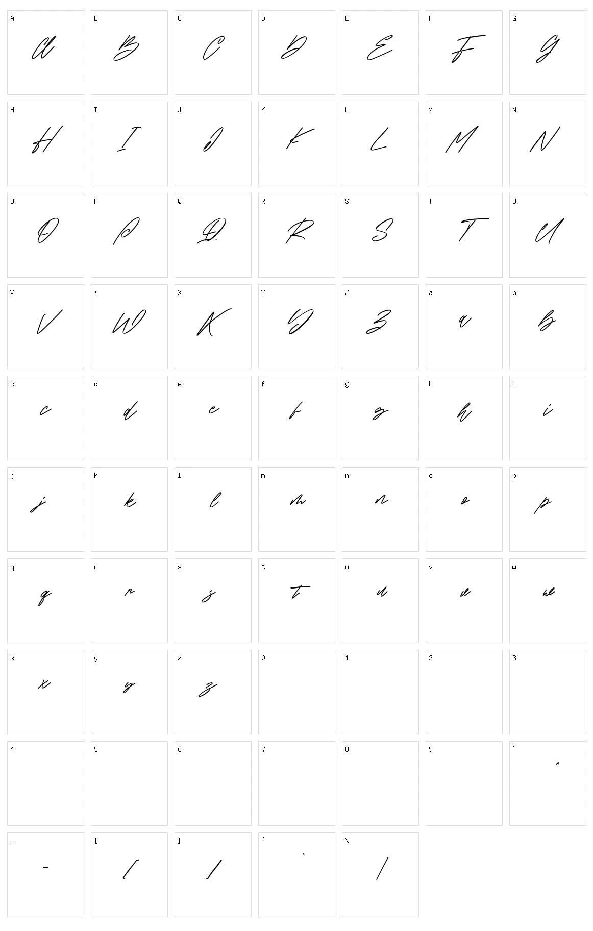 Rosesmont Character Set