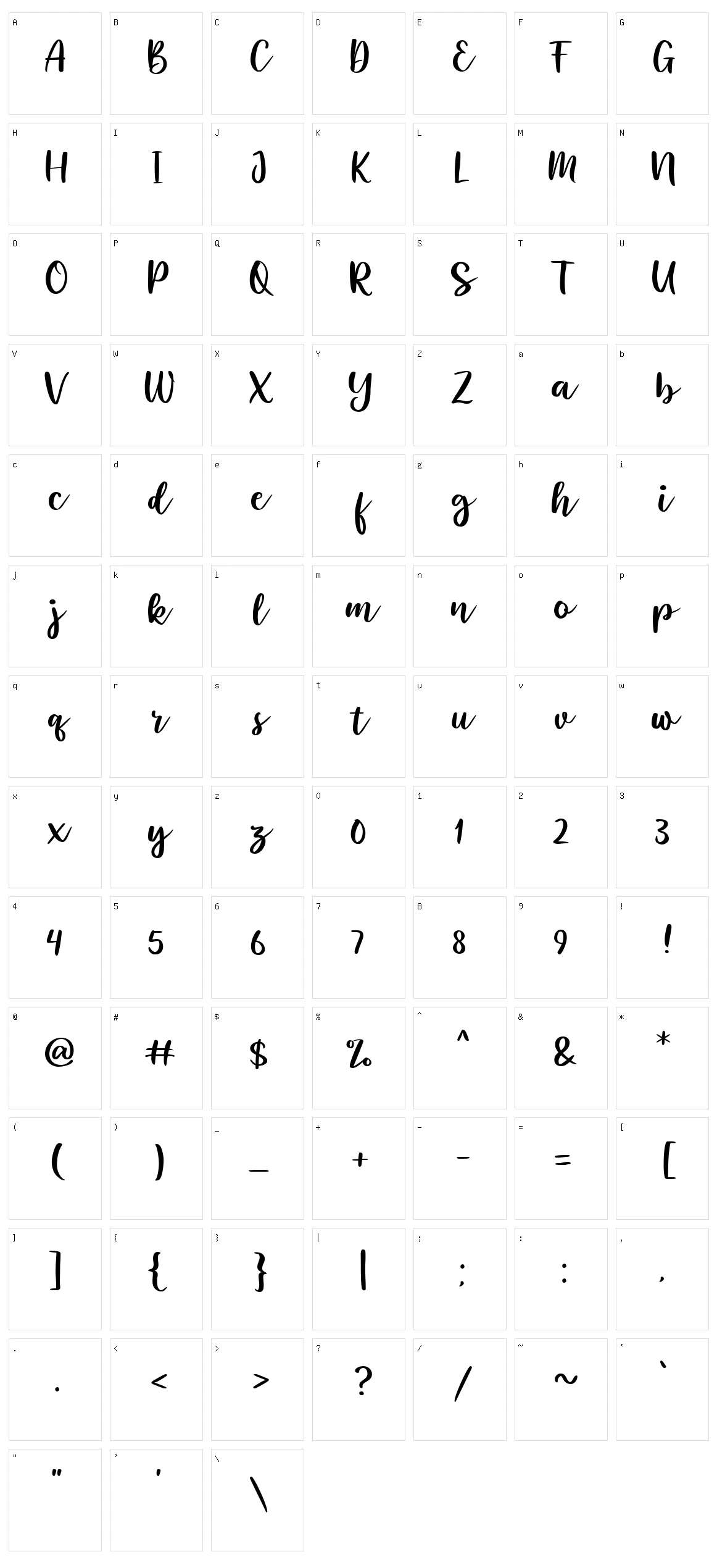 Roshtida Character Set