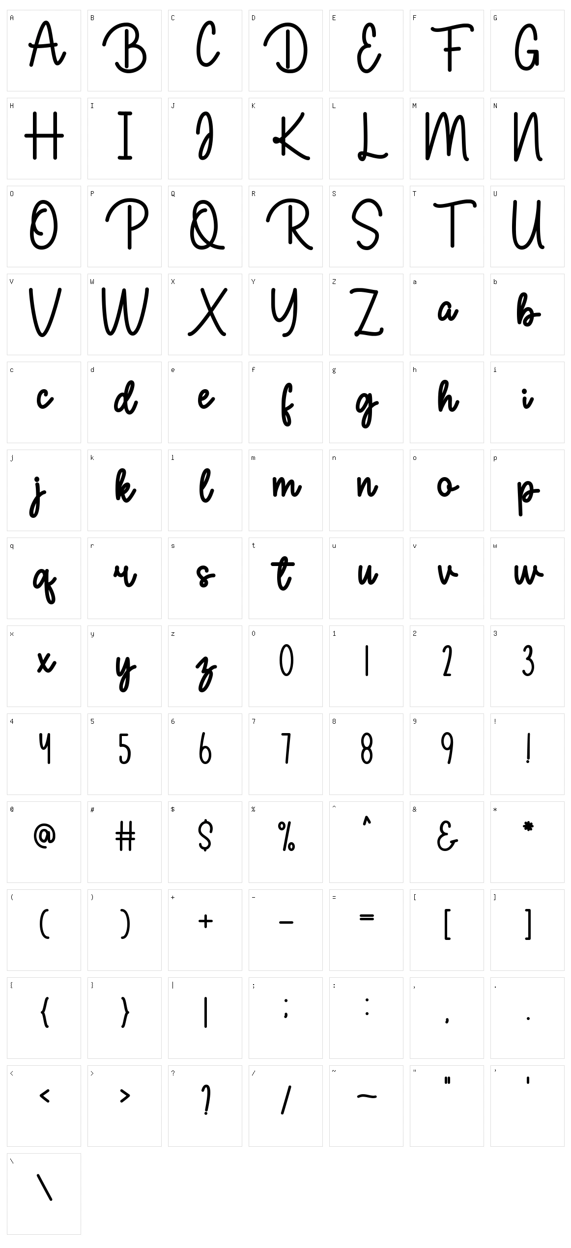Rossabel Monoline Character Set