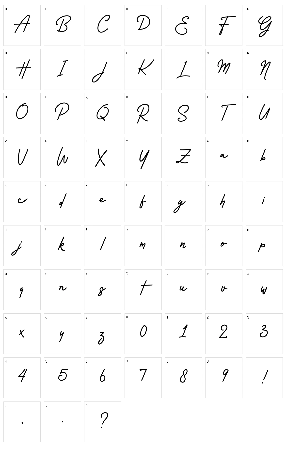 Rossela Character Set