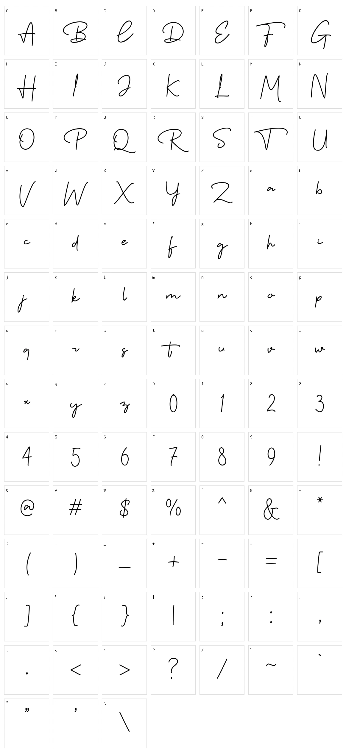 Rossellia Character Set
