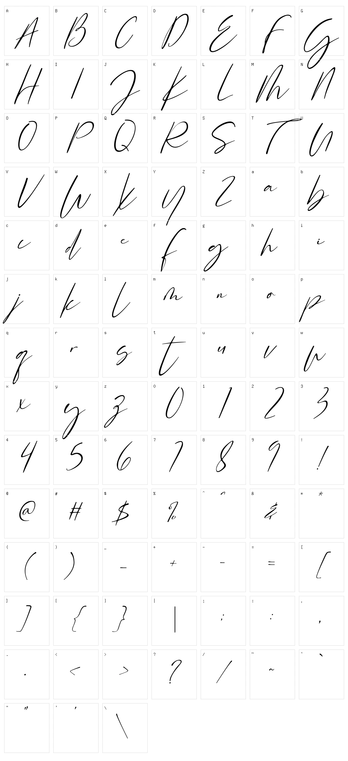 Rossie Character Set