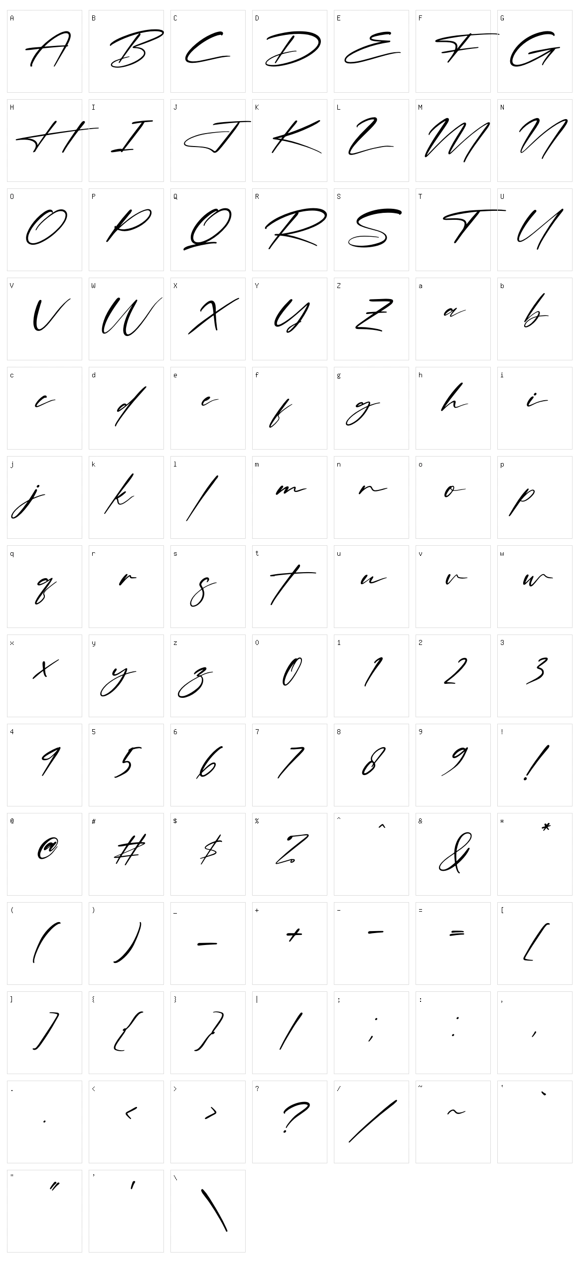 Rosterdam Signature Character Set