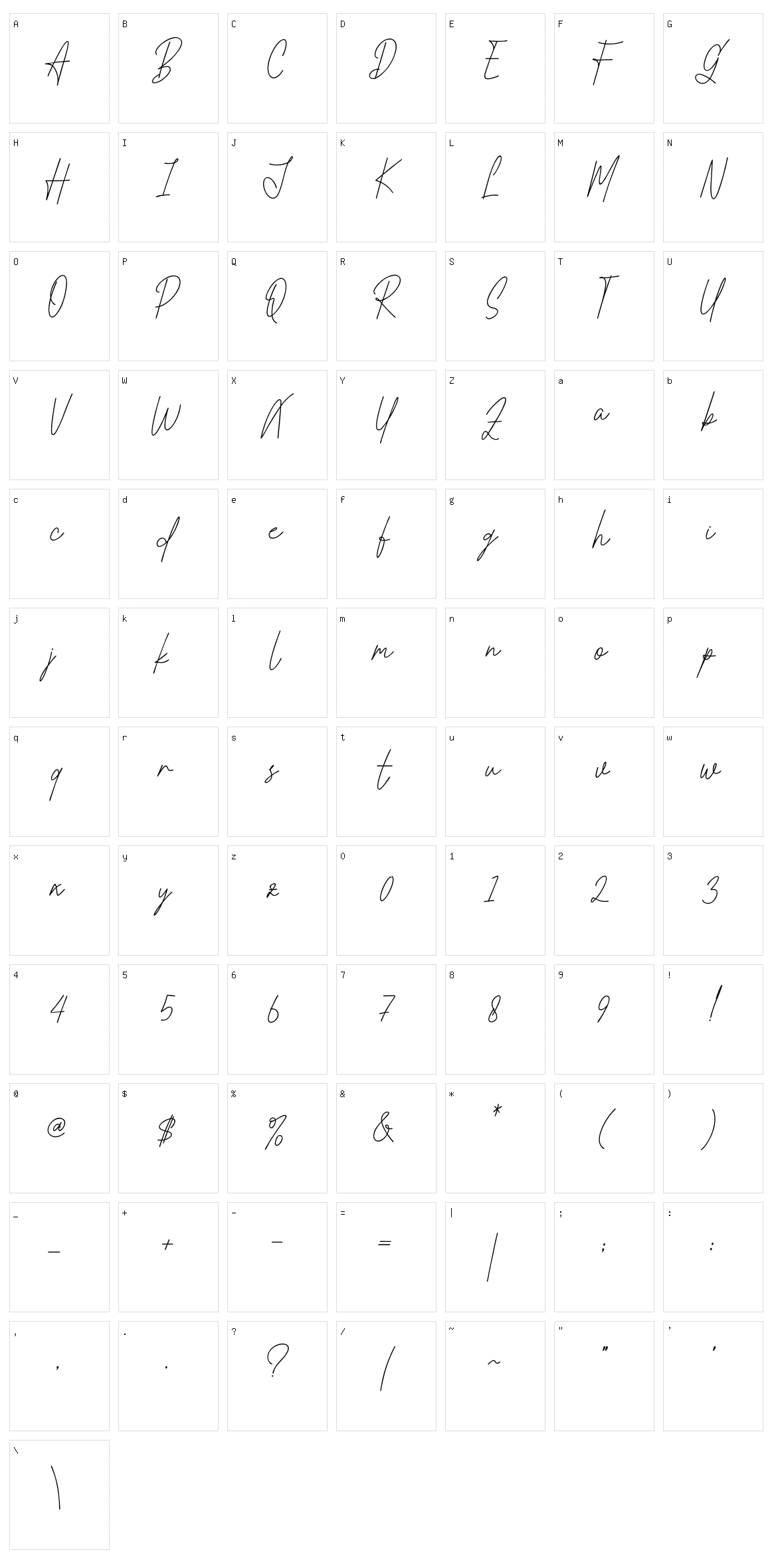 Rotella Character Set