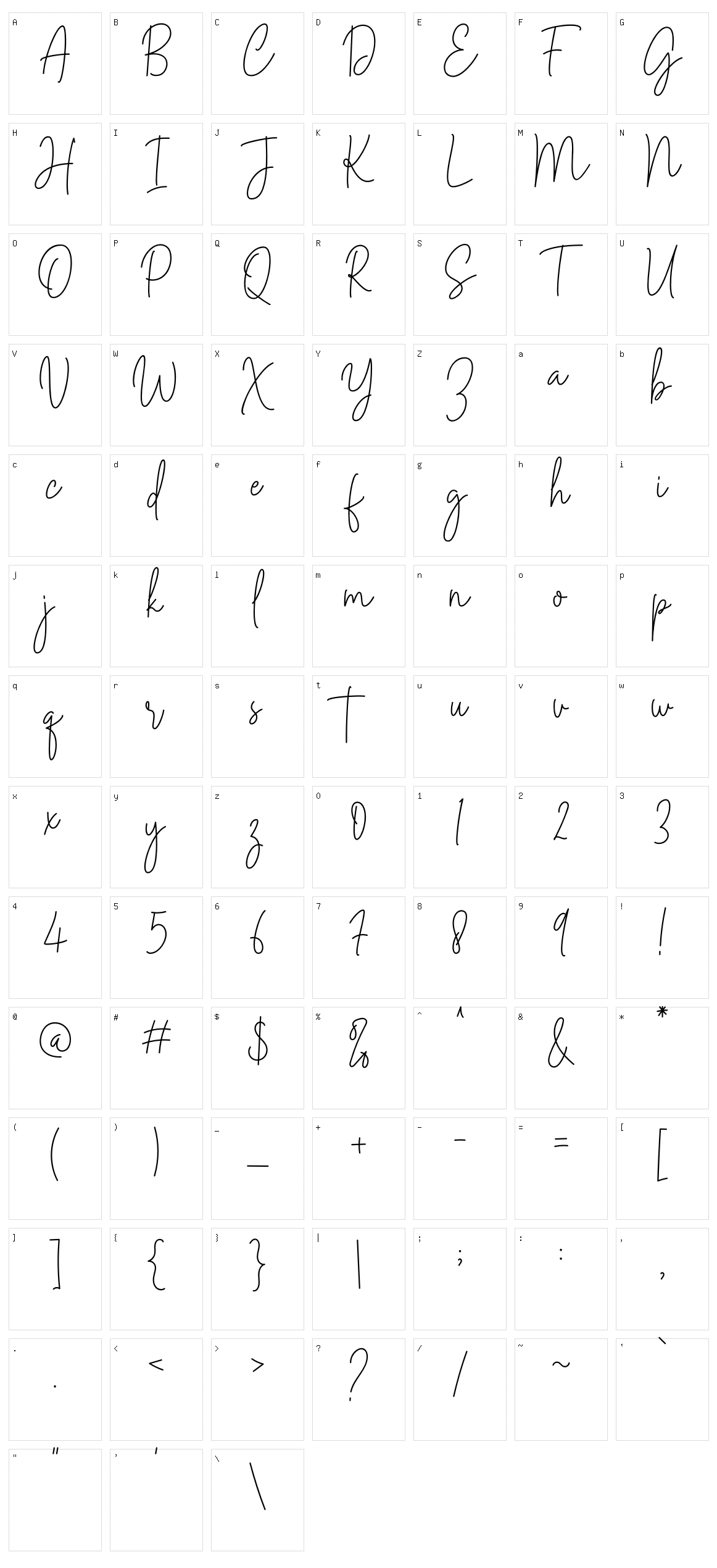 Rotterdam Signature Character Set