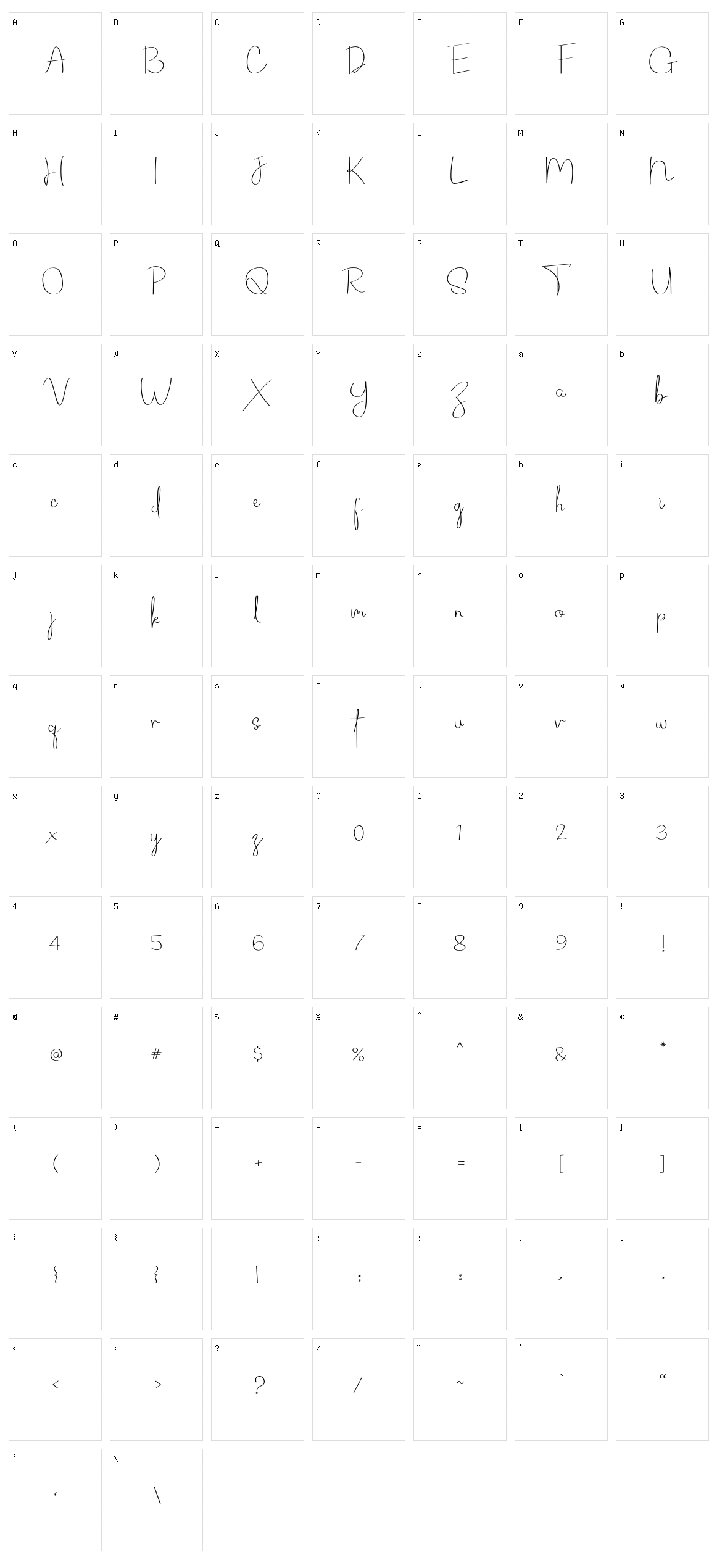 Routhem Character Set