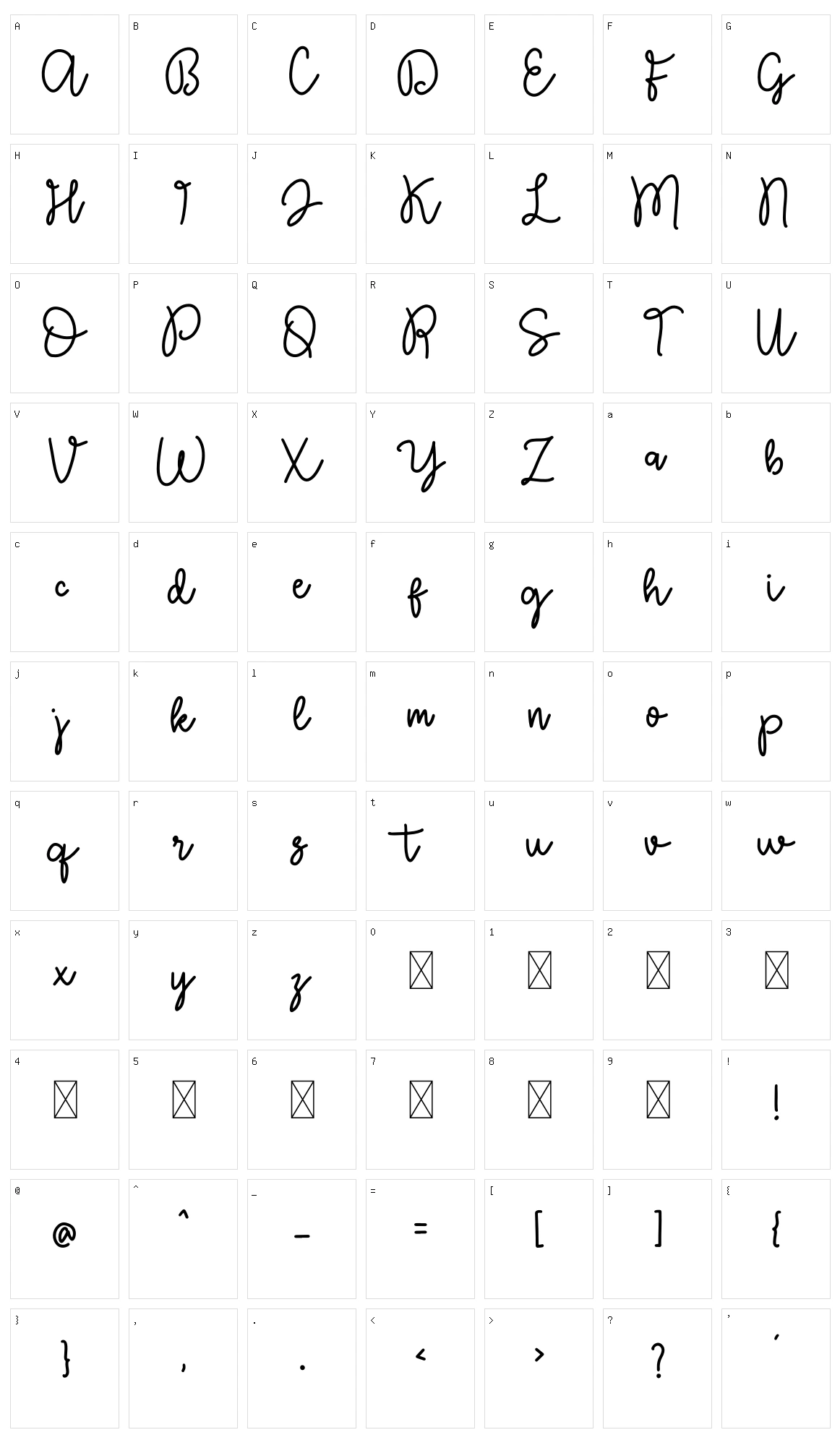 Royattin Character Set