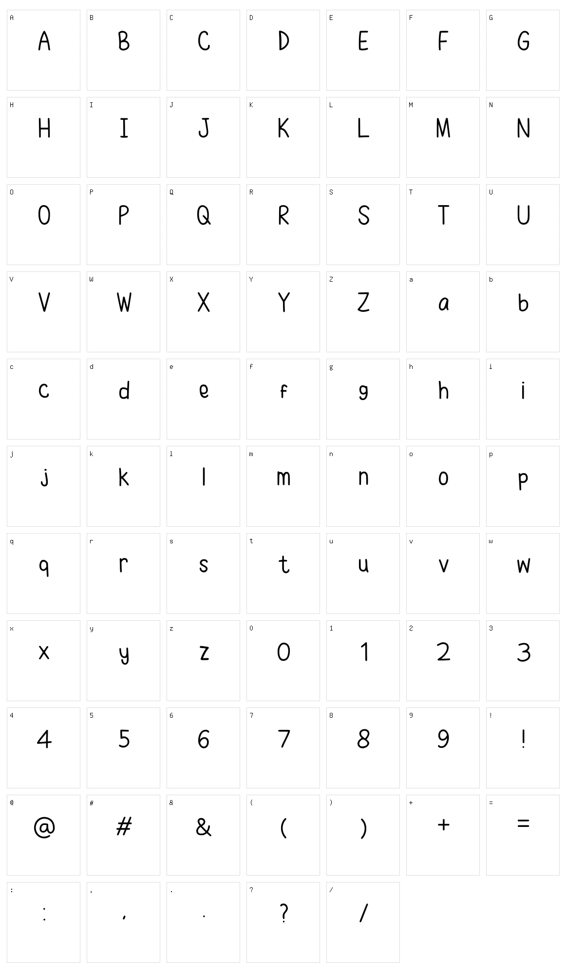 Ruhma Character Set