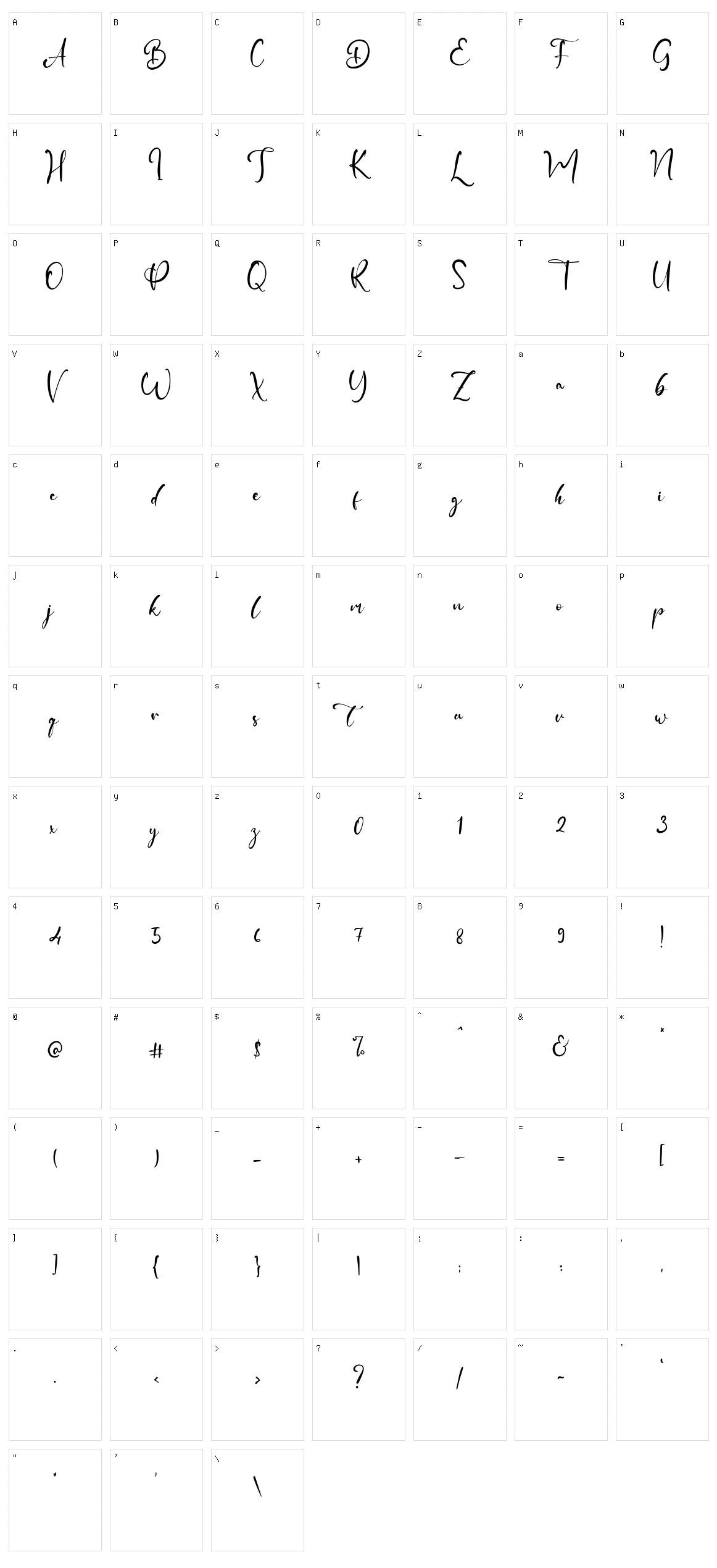 Russle Character Set
