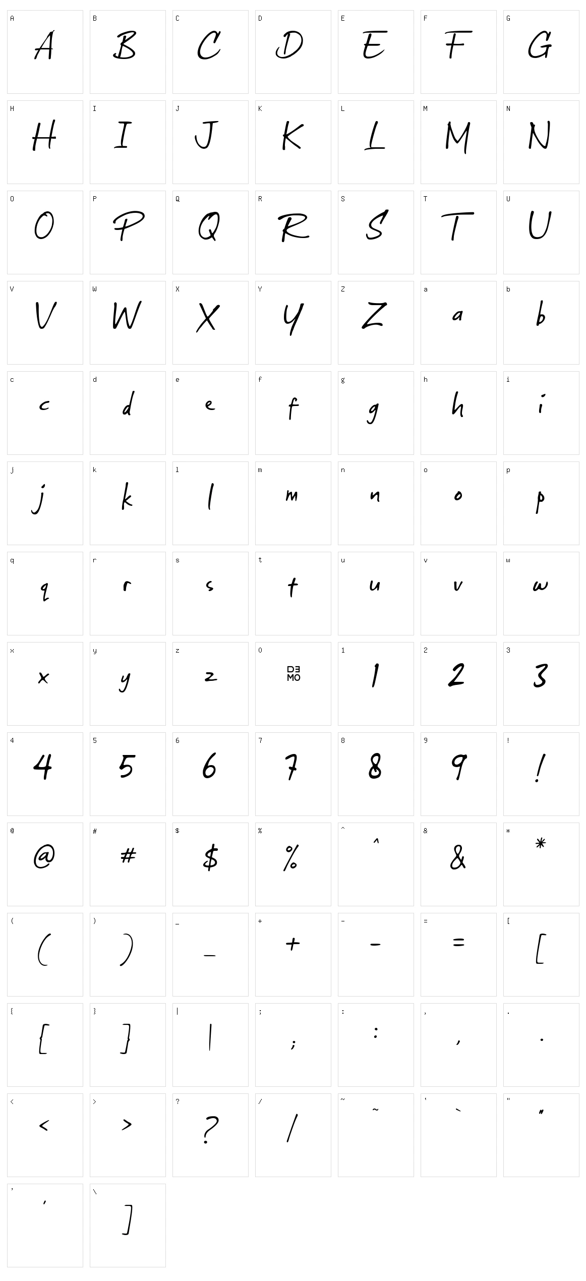 Rustigh Character Set
