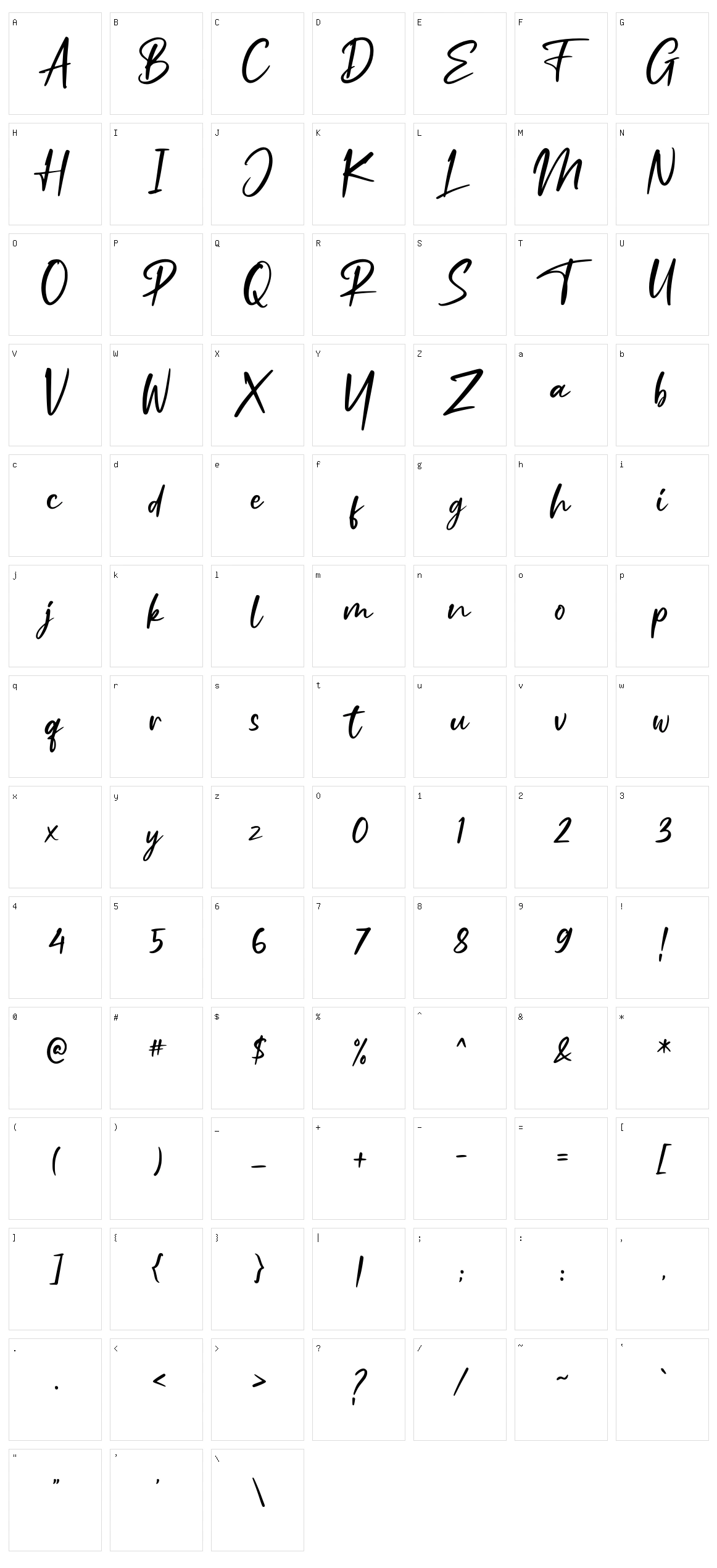 Ruthfully Character Set