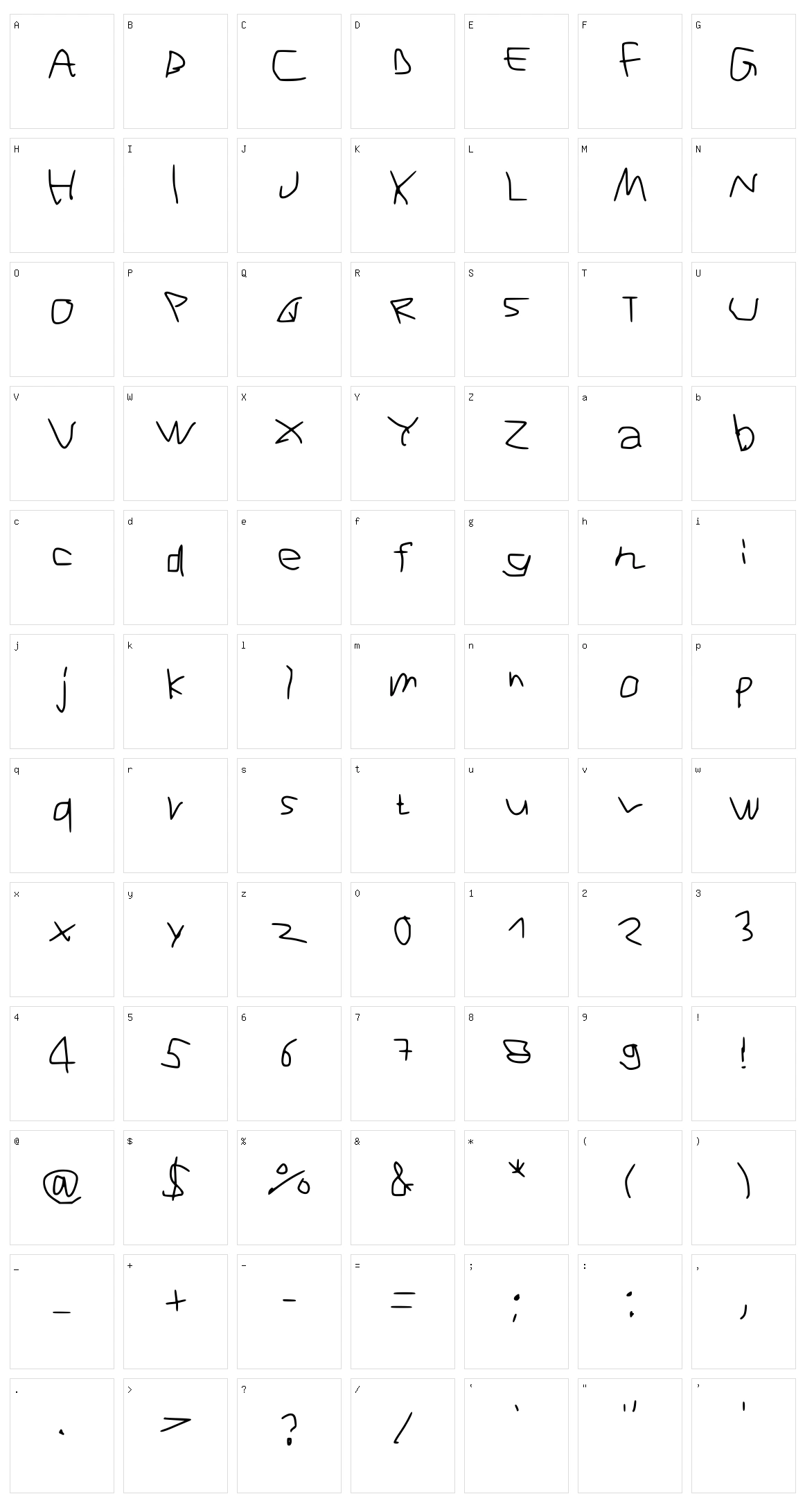 RVn Font of Doom 1 Character Set