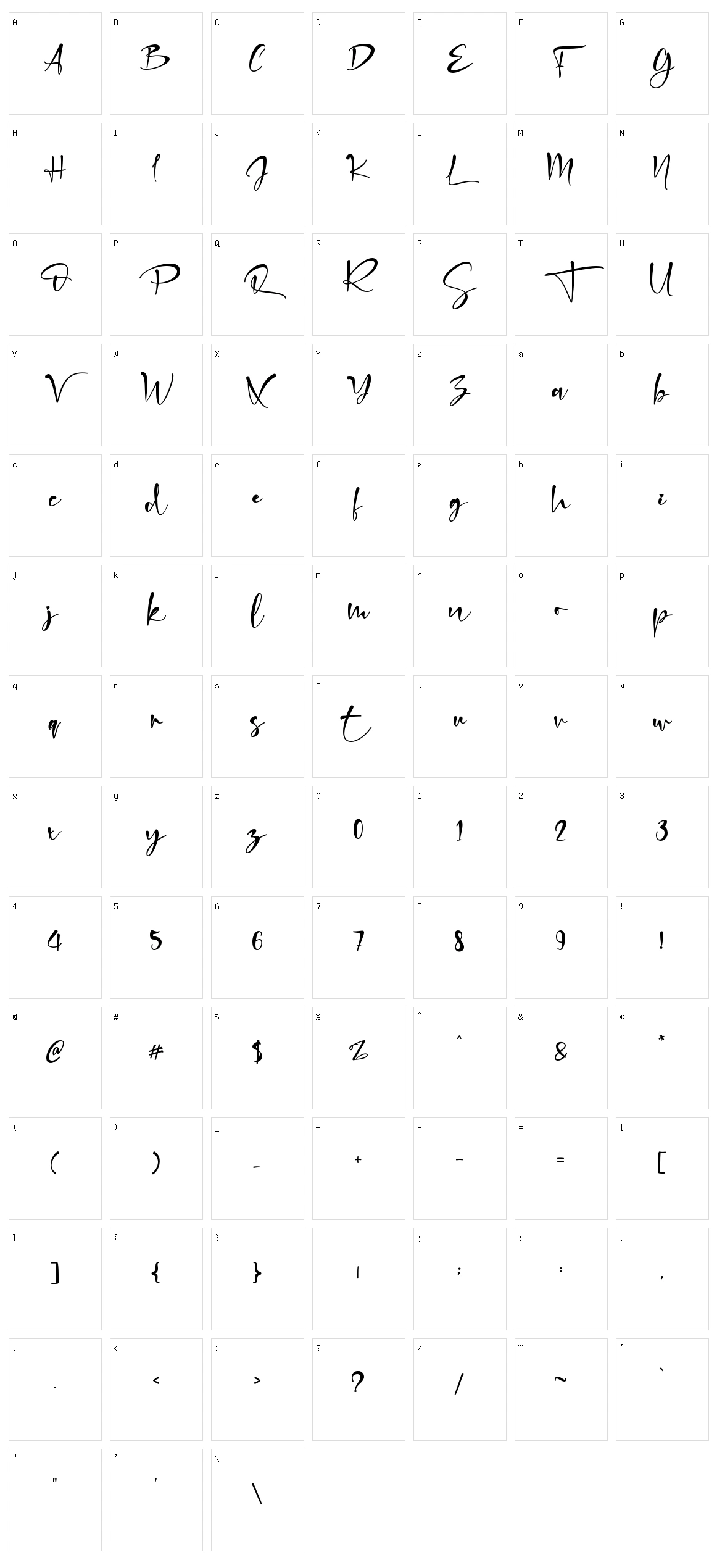 Sabastian Character Set