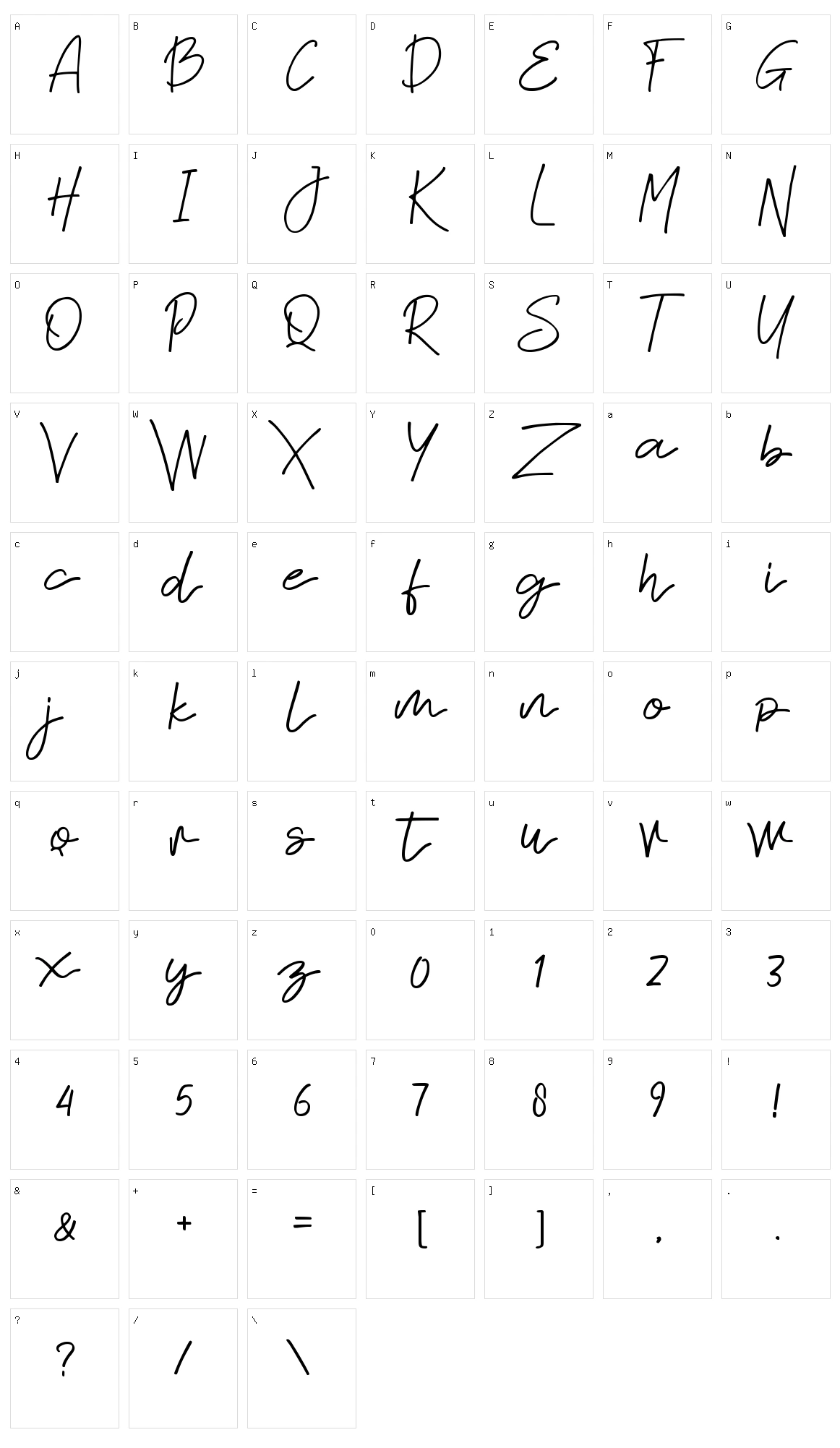 Sabina Character Set