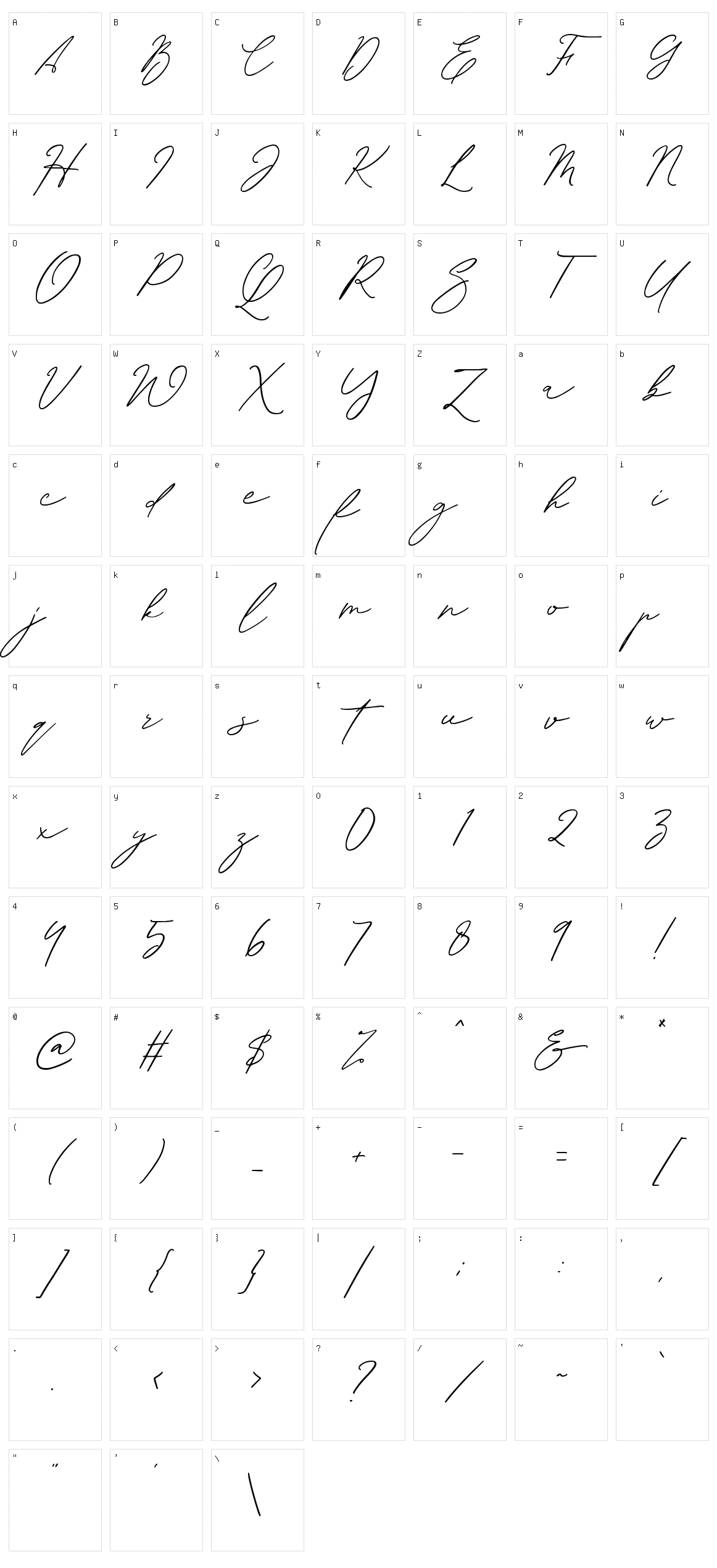 Sachlette Signature Character Set