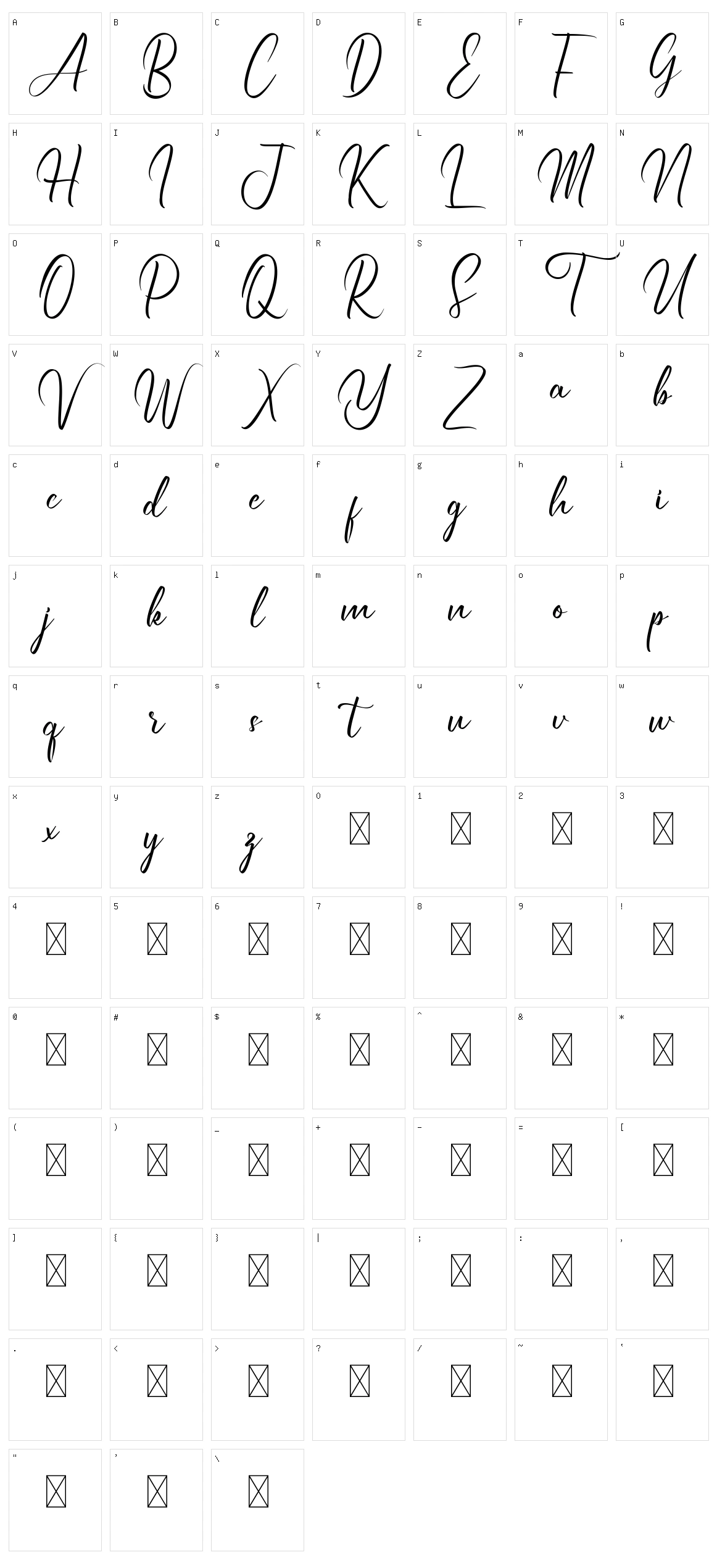 Saddle River Character Set